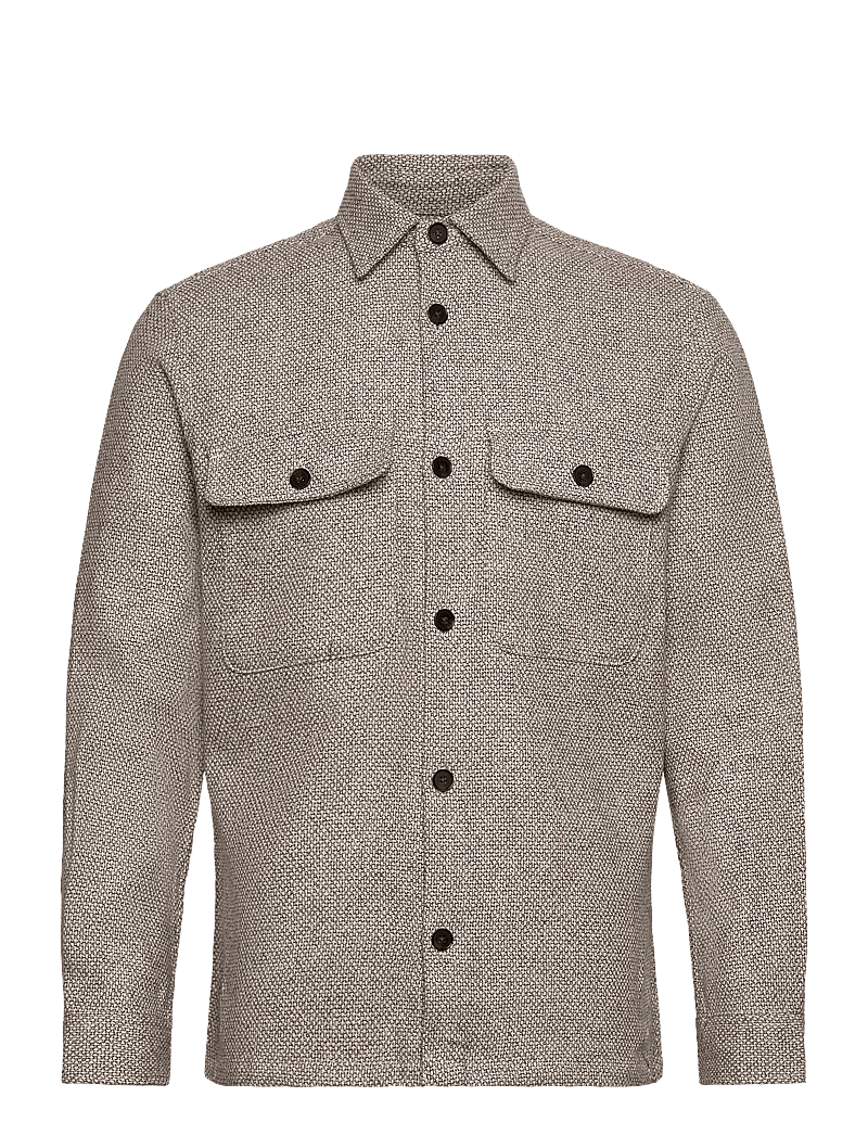 Jack & Jones - JPRRAYLE MELANGE SOLID L/S OVERSHIRT SN - kolleksjoner - ermine - 1