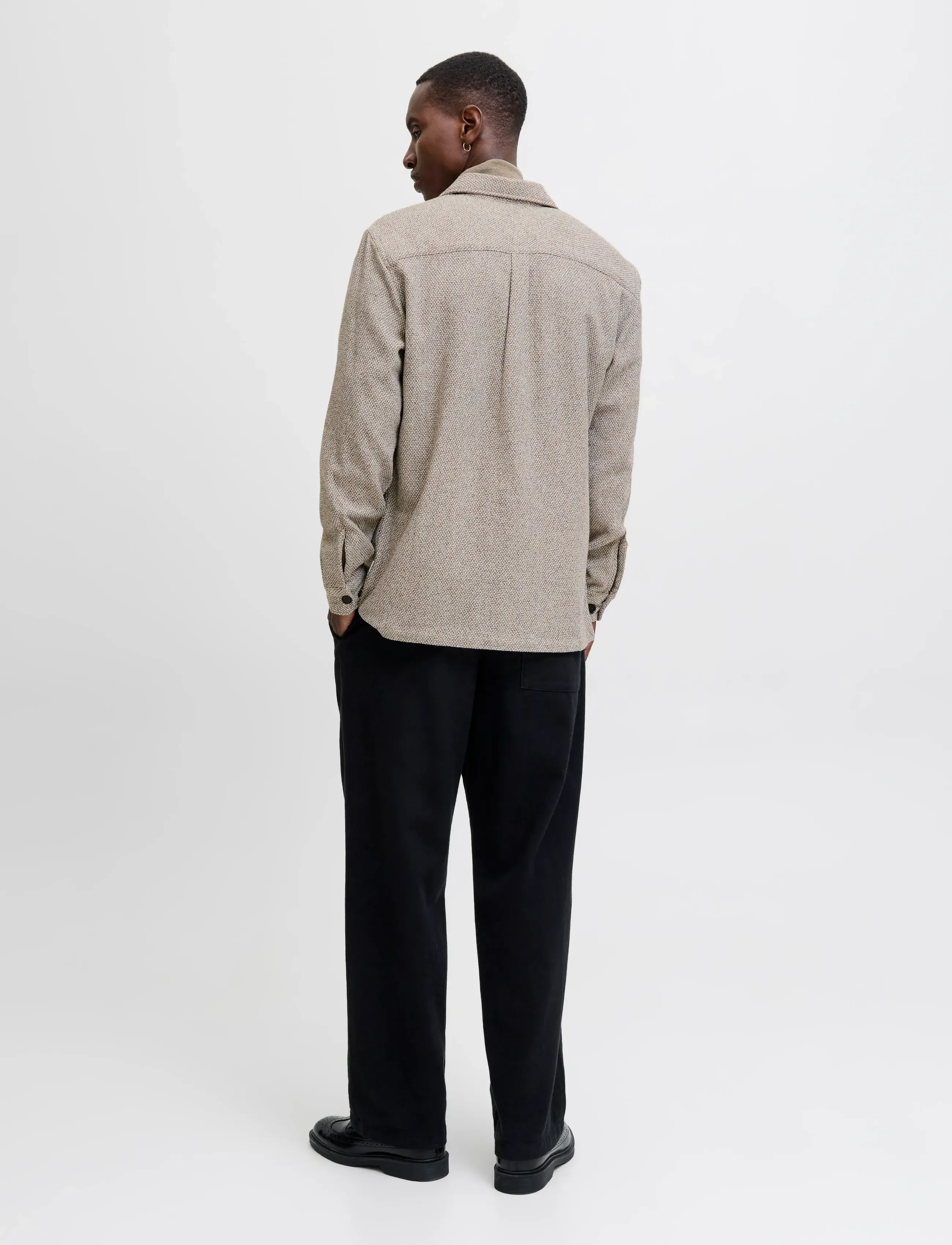 Jack & Jones - JPRRAYLE MELANGE SOLID L/S OVERSHIRT SN - mehed - ermine - 3