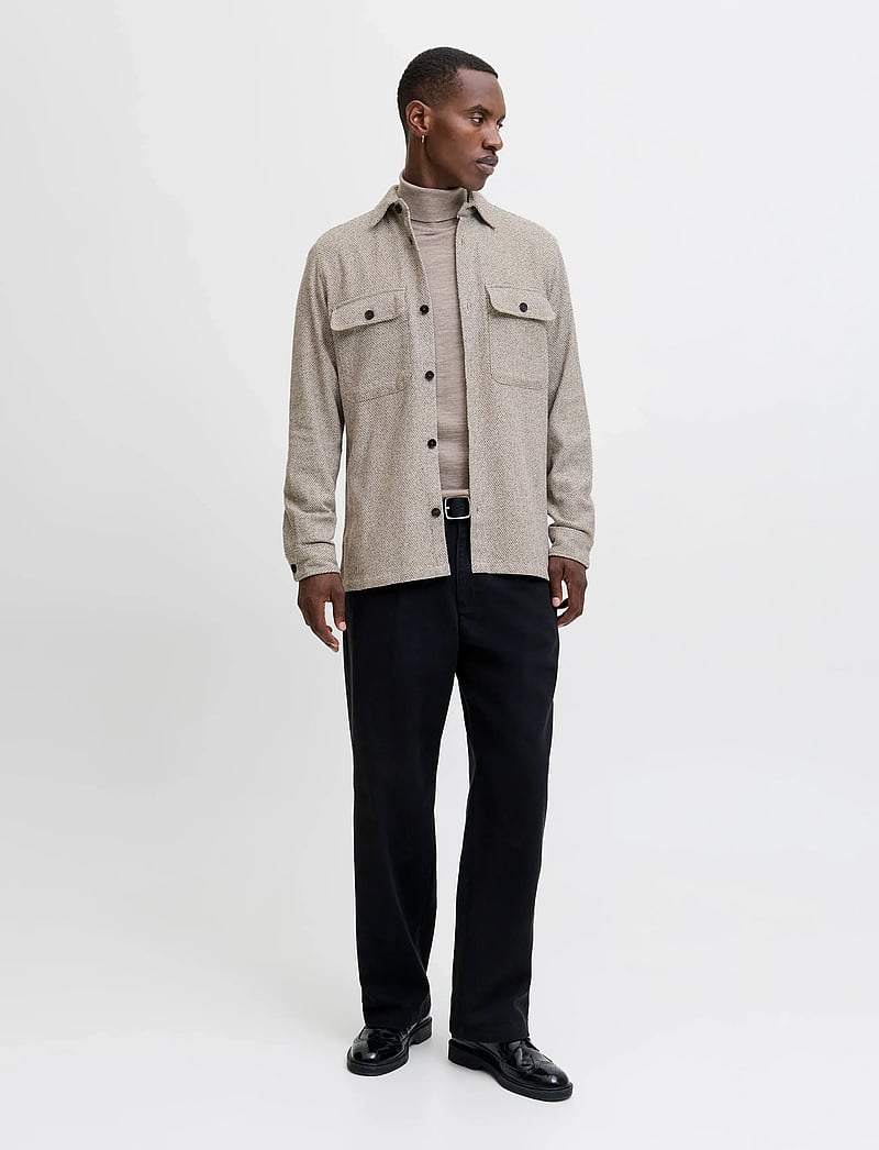 Jack & Jones - JPRRAYLE MELANGE SOLID L/S OVERSHIRT SN - kolleksjoner - ermine - 5