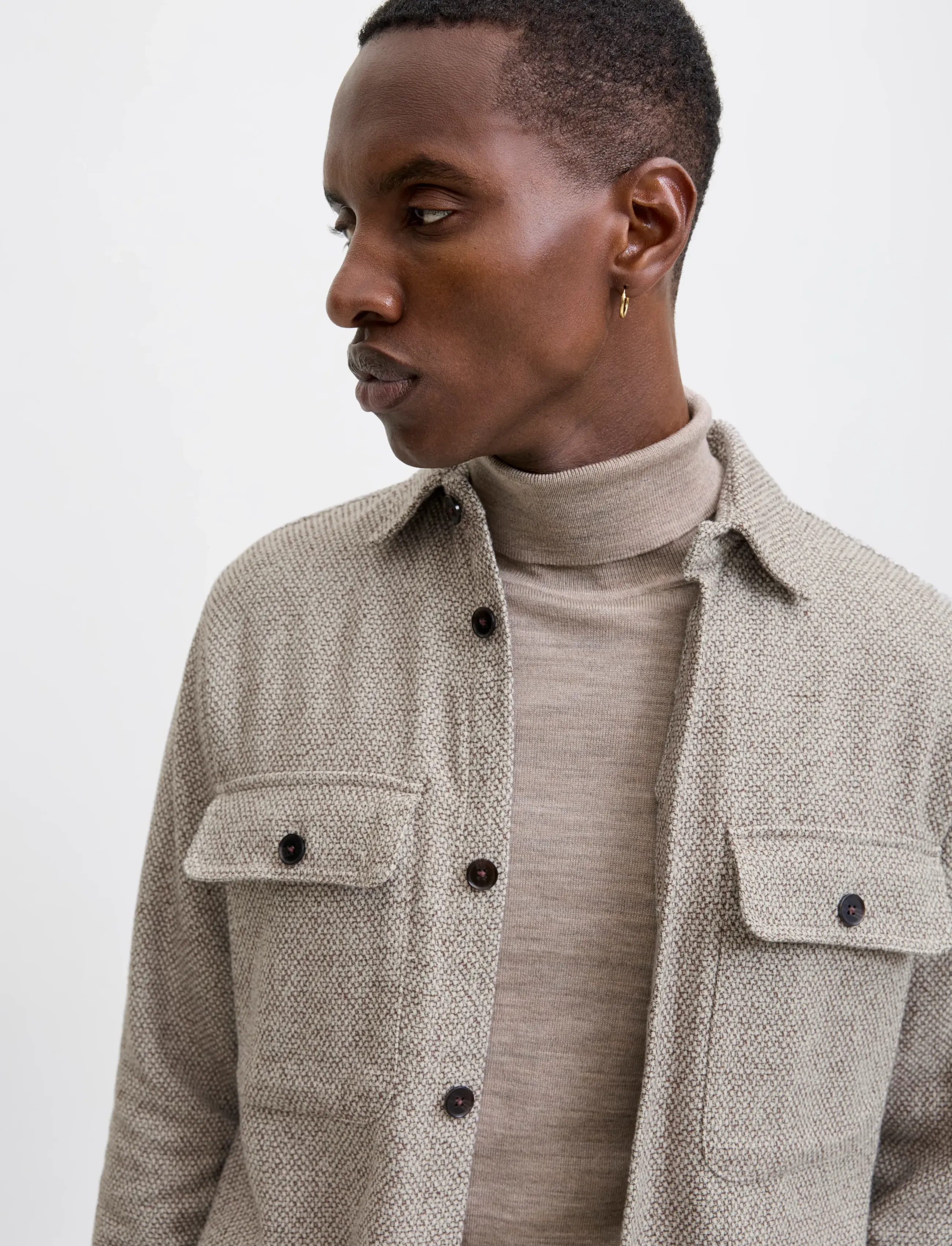 Jack & Jones JPRRAYLE MELANGE SOLID L/S OVERSHIRT SN - Kleidung - ERMINE / beige