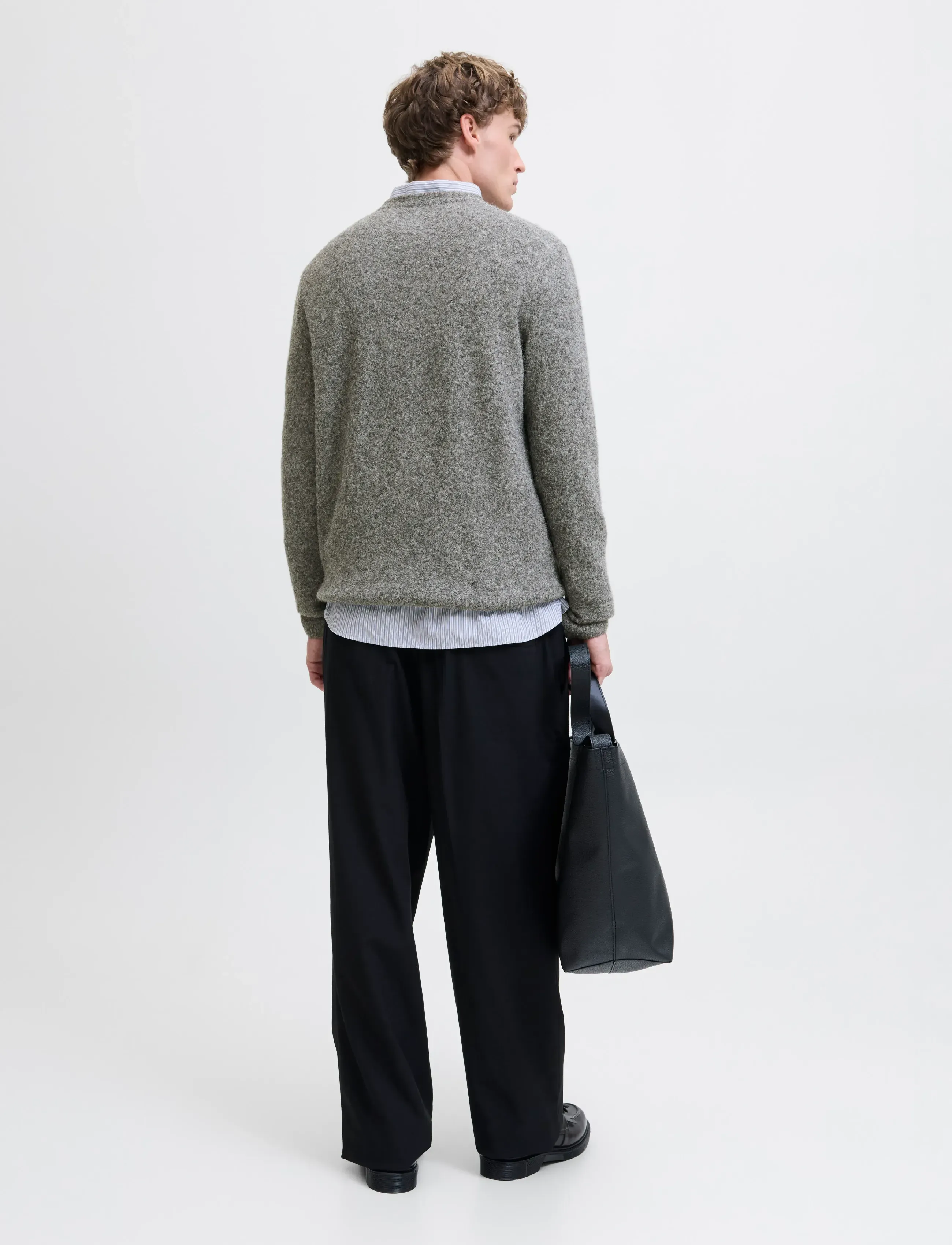 Jack & Jones - JPRBLASIMON SOUFFLE KNIT CREW NECK - rundhals - medium grey melange - 3
