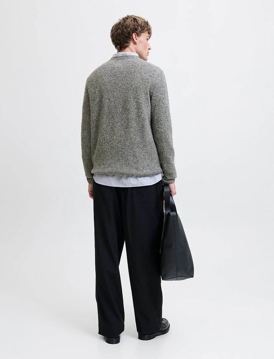 Jack & Jones - JPRBLASIMON SOUFFLE KNIT CREW NECK - rundhals - medium grey melange - 3