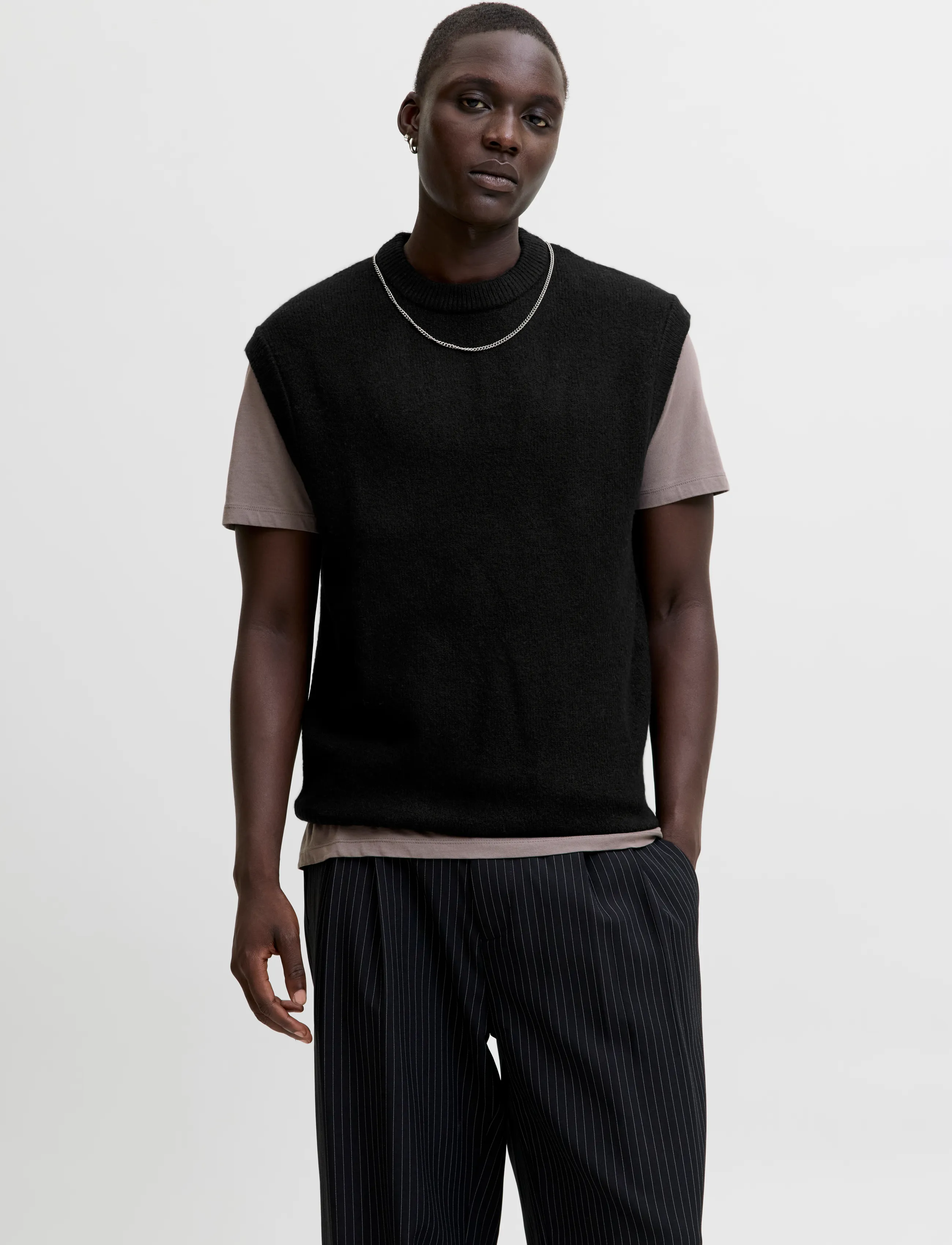 Jack & Jones Jjsoho Ollie Knit Vest, Mænd, Strikvest, Sort, Str: S