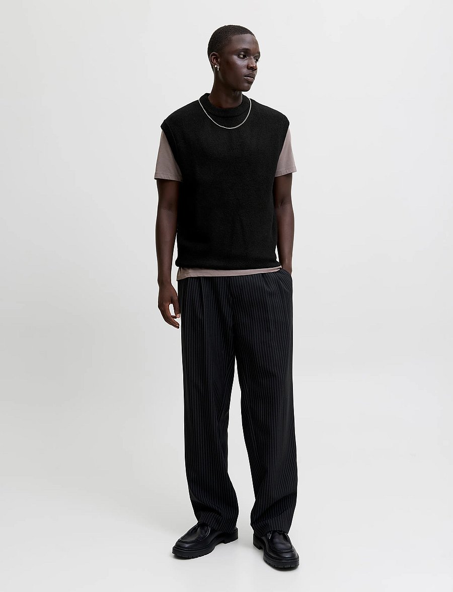 Jack & Jones - JJSOHO OLLIE KNIT VEST - kootud vestid - black - 3