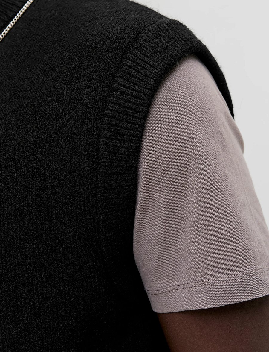 Jack & Jones - JJSOHO OLLIE KNIT VEST - kootud vestid - black - 4