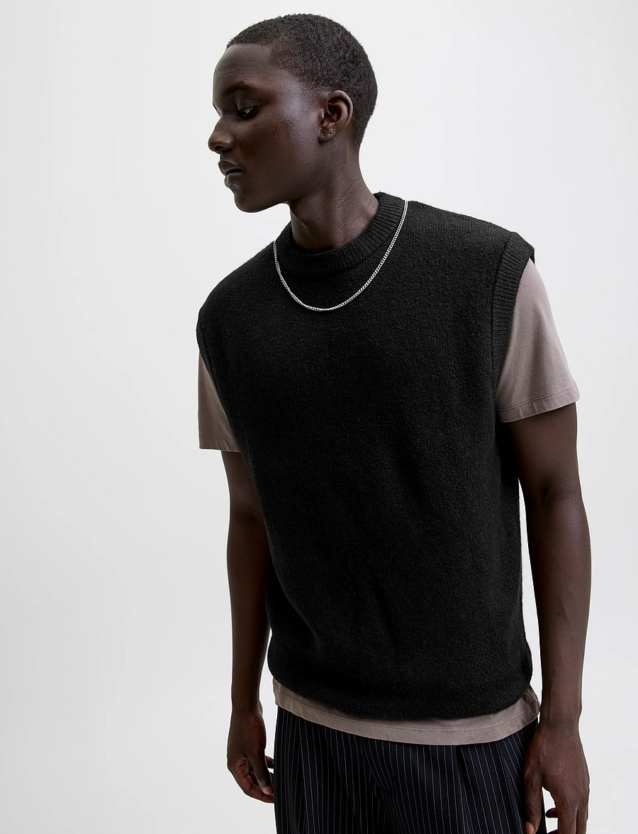 Jack & Jones - JJSOHO OLLIE KNIT VEST - kootud vestid - black - 5