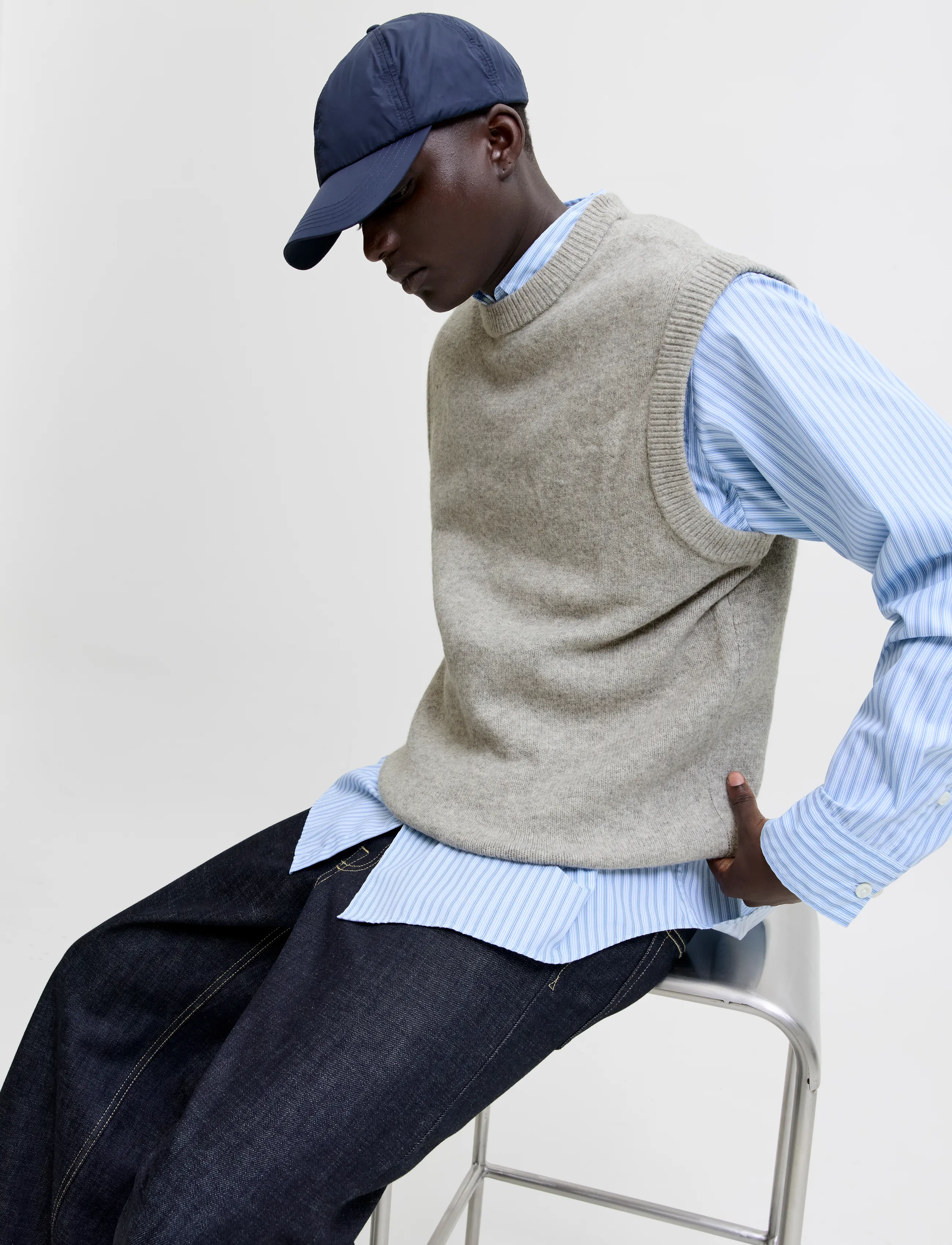 Jack & Jones - JJSOHO OLLIE KNIT VEST - strikveste - light grey melange - 4