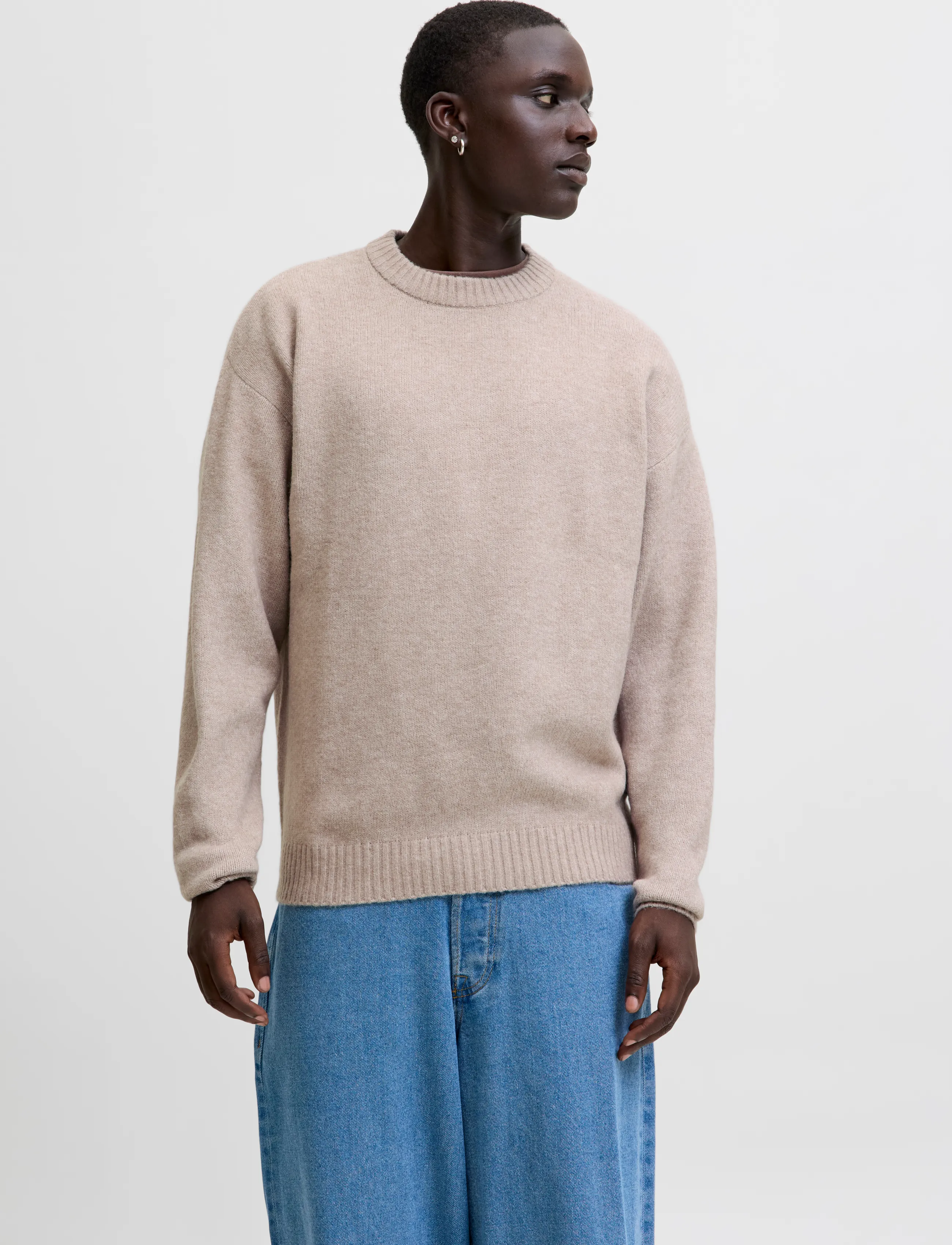 Jack & Jones JJESOHO OLLIE KNIT CREW NECK 2PK MP - Riided - BLACK / black