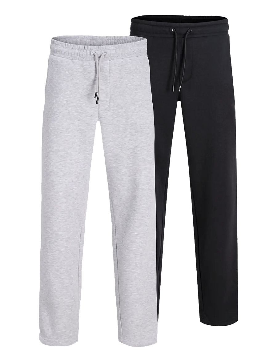 Jack & Jones - JPSTKANE BRADLEY UNCUFFED SWT PANT 2PKMP - kollektionen - light grey melange - 1