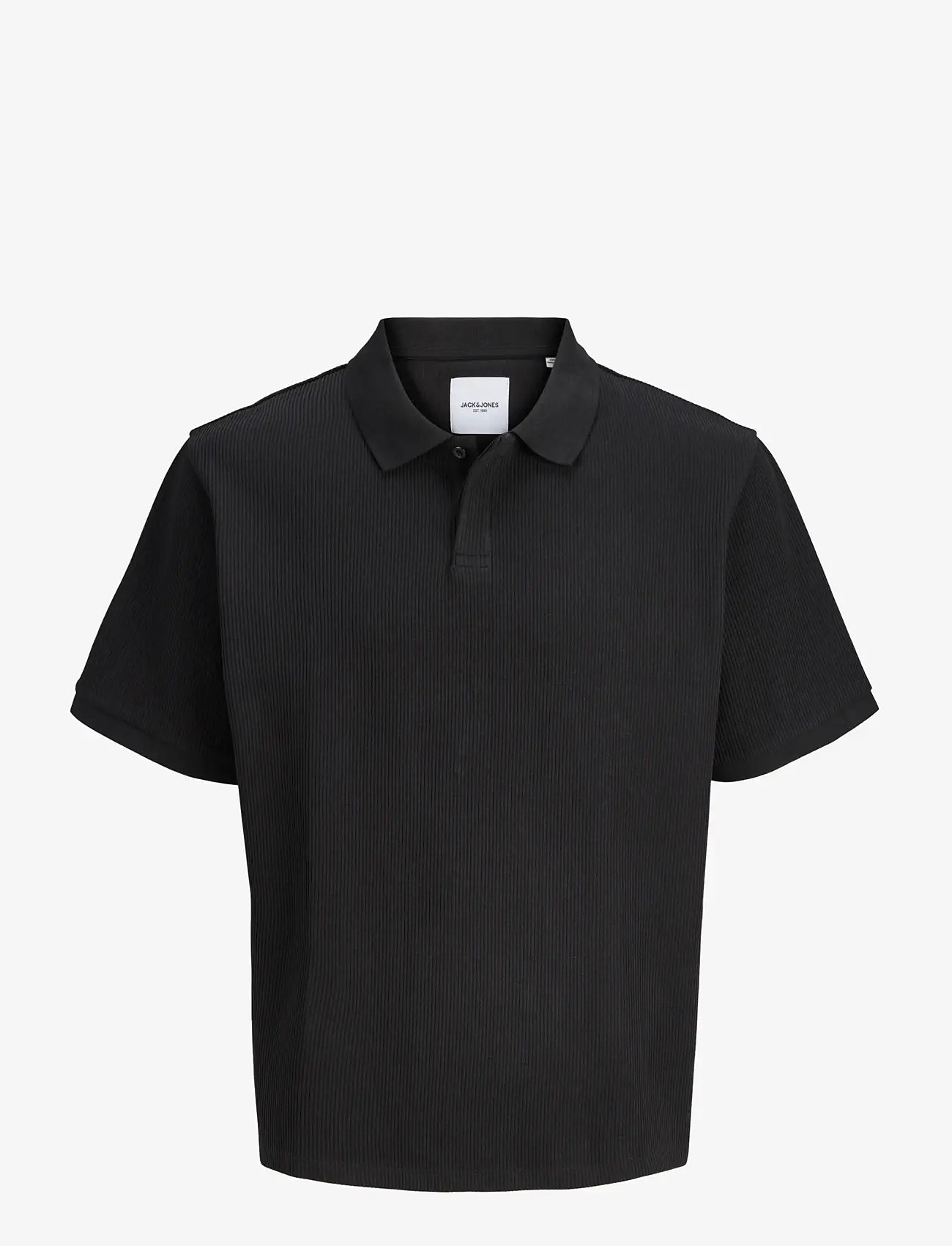 Jack & Jones - JJEHARRISON STRUCTURE POLO SS LN - kortærmede poloer - black - 1
