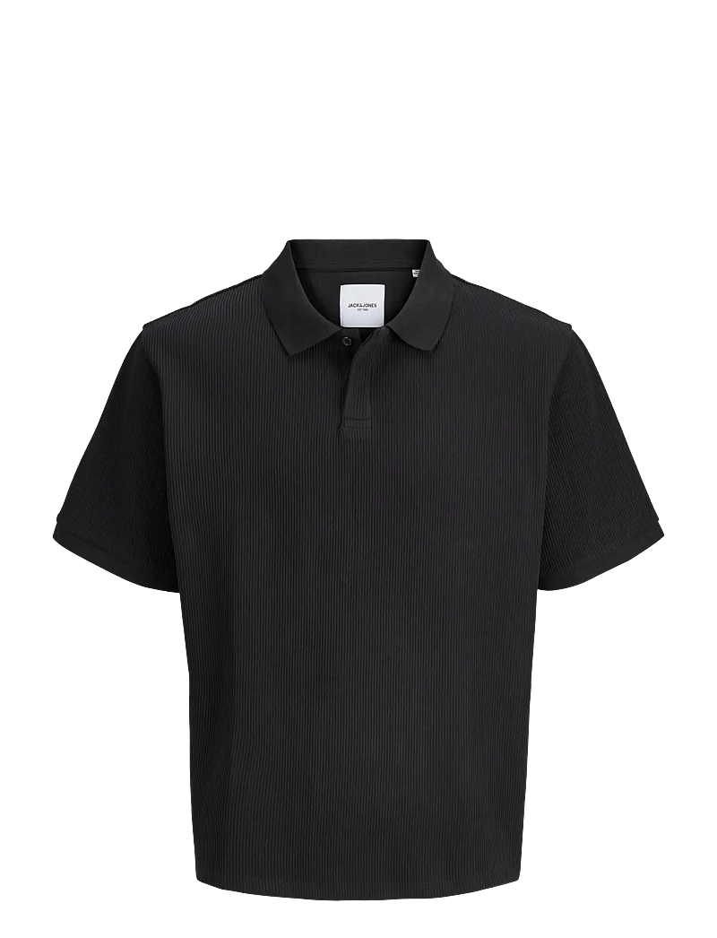 Jack & Jones - JJEHARRISON STRUCTURE POLO SS LN - kortærmede poloer - black - 1