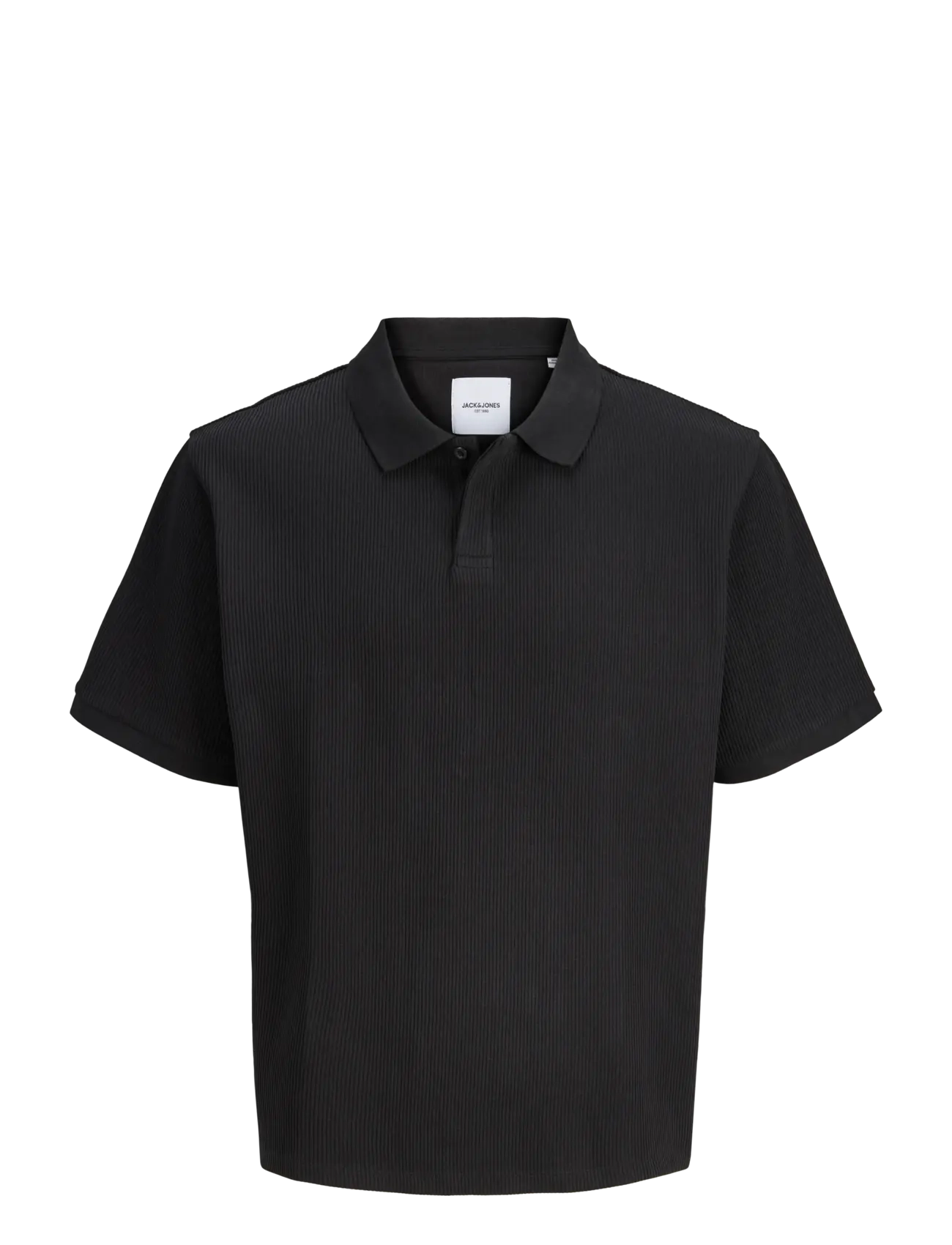 Jack & Jones JJEHARRISON STRUCTURE POLO SS LN - Kortärmade pikéer - BLACK / black