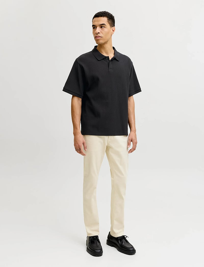 Jack & Jones - JJEHARRISON STRUCTURE POLO SS LN - kortærmede poloer - black - 3