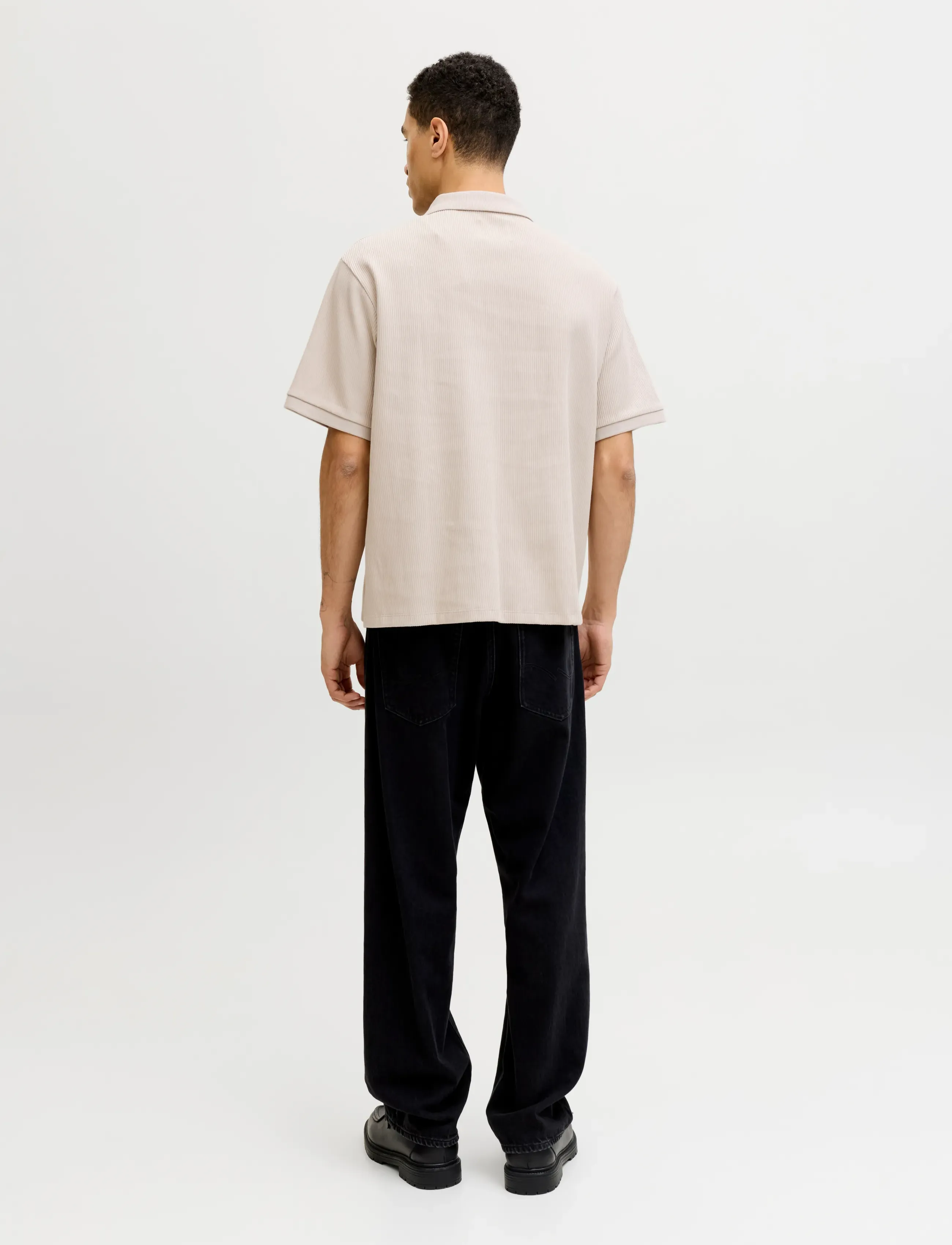 Jack & Jones - JJEHARRISON STRUCTURE POLO SS LN - alhaisimmat hinnat - moonbeam - 2