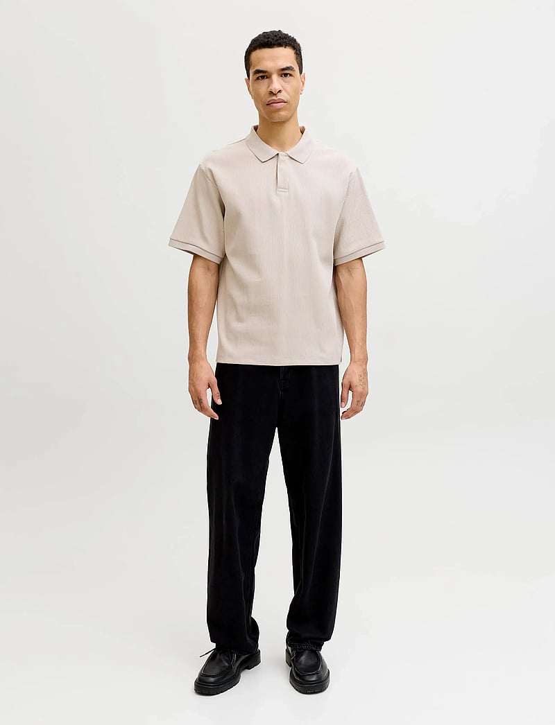 Jack & Jones - JJEHARRISON STRUCTURE POLO SS LN - kortärmade pikéer - moonbeam - 3
