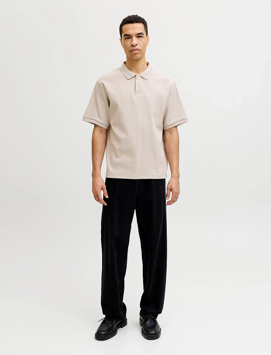 Jack & Jones - JJEHARRISON STRUCTURE POLO SS LN - kortermede - moonbeam - 3