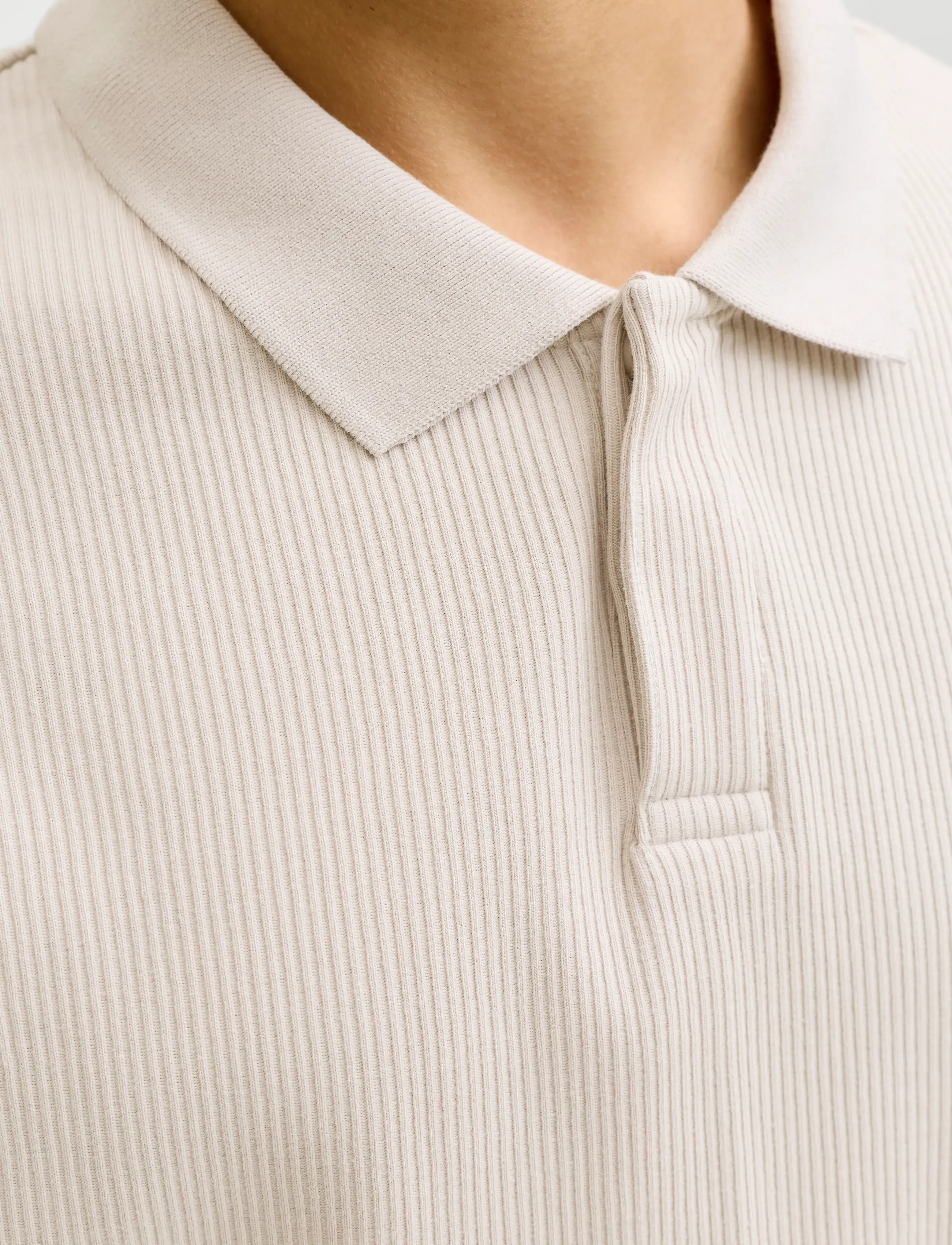 Jack & Jones - JJEHARRISON STRUCTURE POLO SS LN - alhaisimmat hinnat - moonbeam - 4