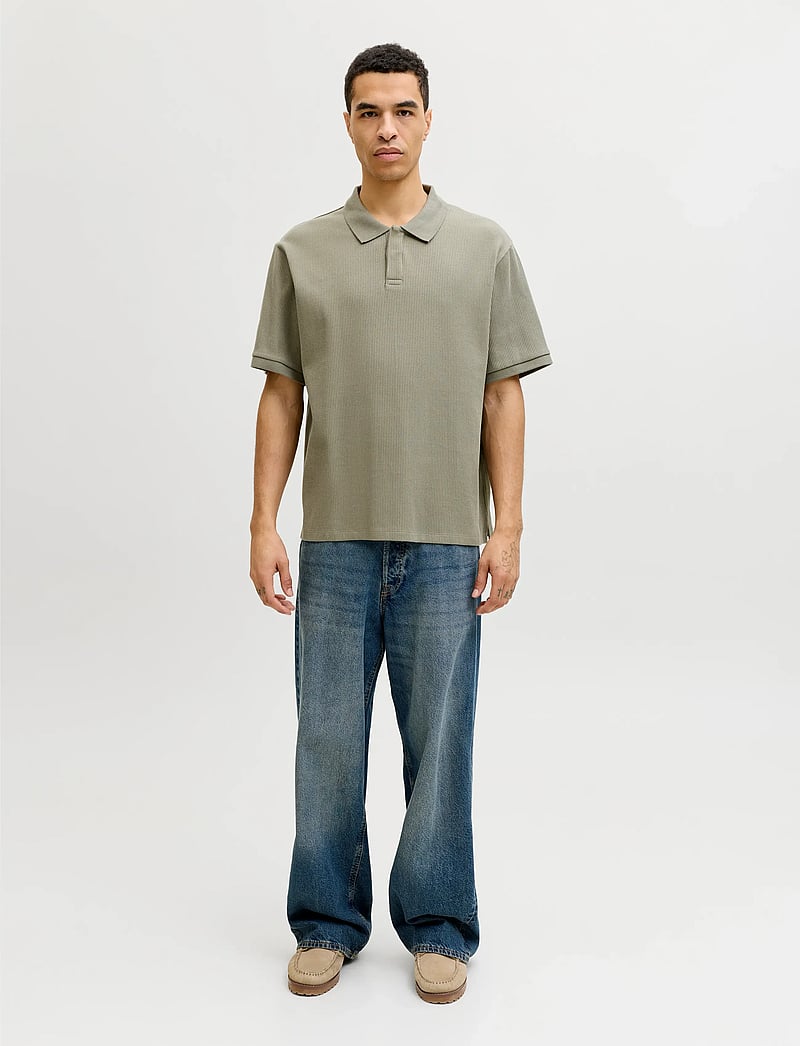 Jack & Jones - JJEHARRISON STRUCTURE POLO SS LN - kortärmade pikéer - vetiver - 3