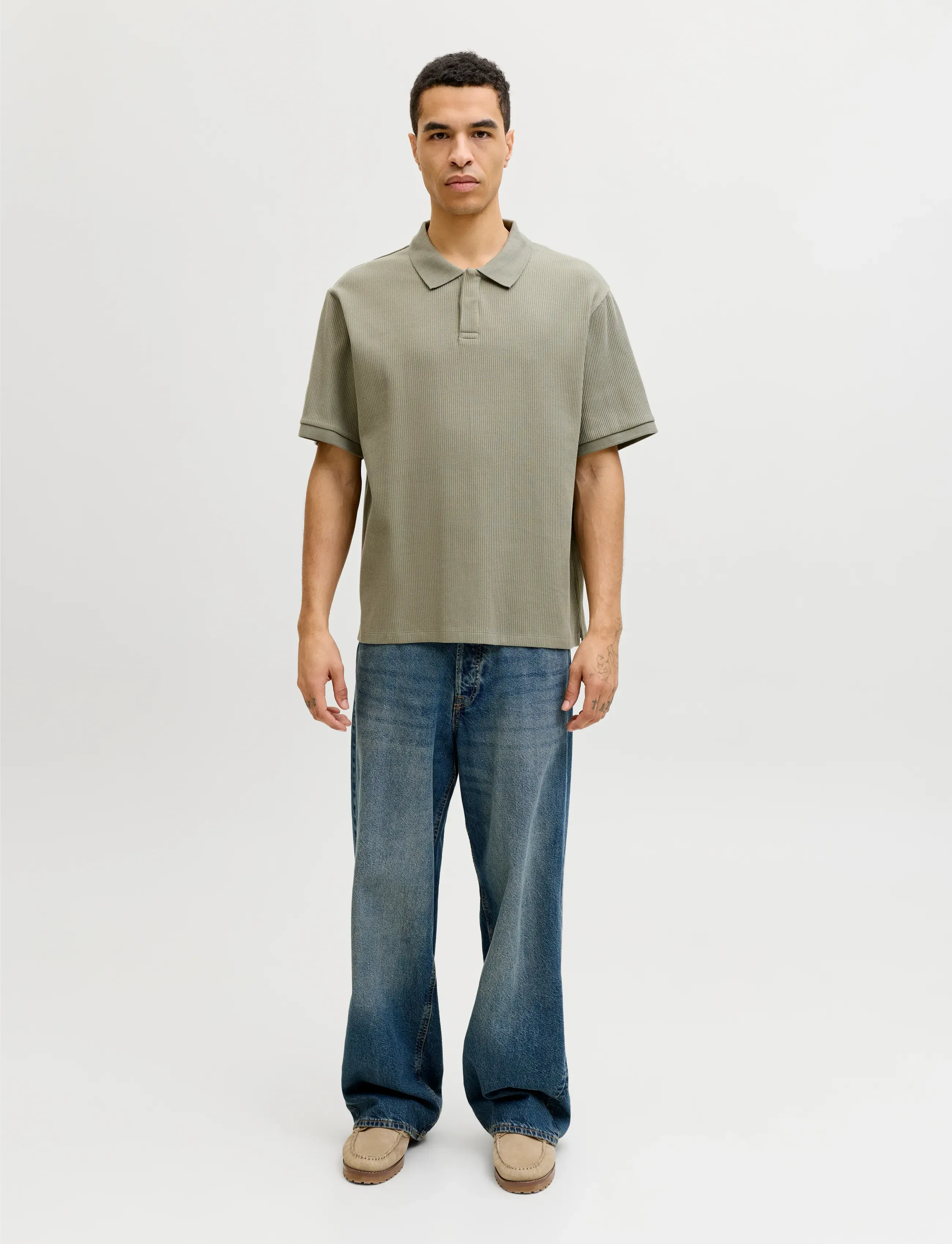 Jack & Jones - JJEHARRISON STRUCTURE POLO SS LN - lowest prices - vetiver - 3