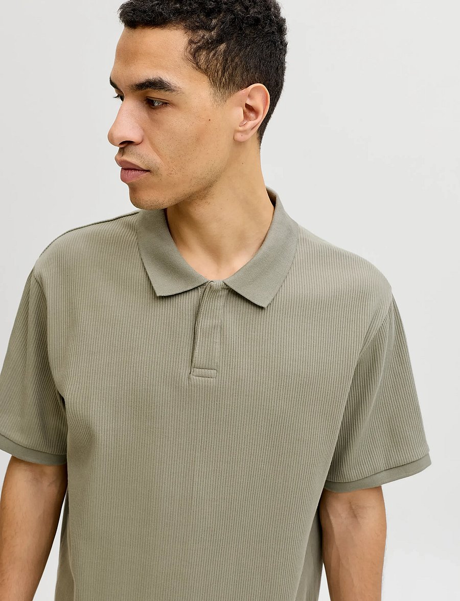 Jack & Jones - JJEHARRISON STRUCTURE POLO SS LN - kortærmede poloer - vetiver - 5