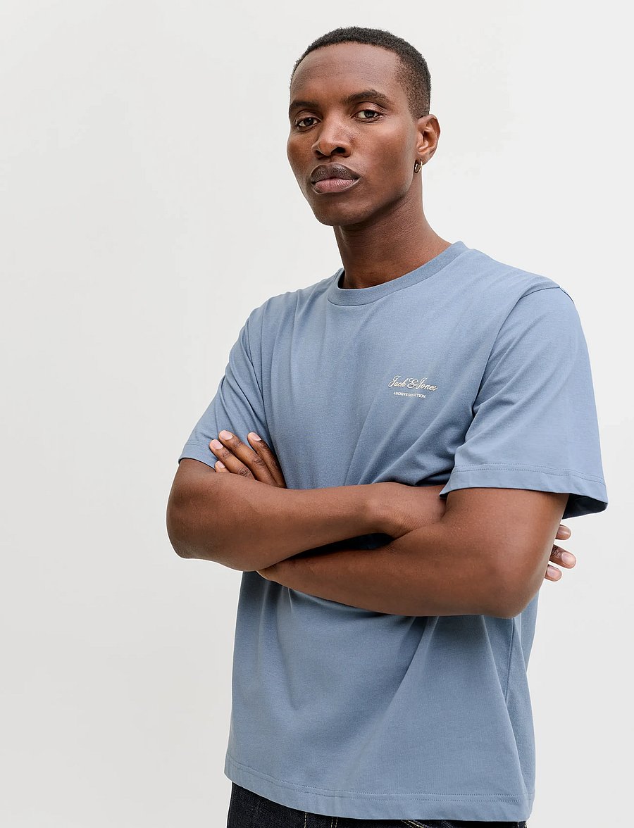 Jack & Jones - JJEARCHIVE GRAPHIC TEE SS O-NECK NOOS - kortærmede t-shirts - blue mirage - 5