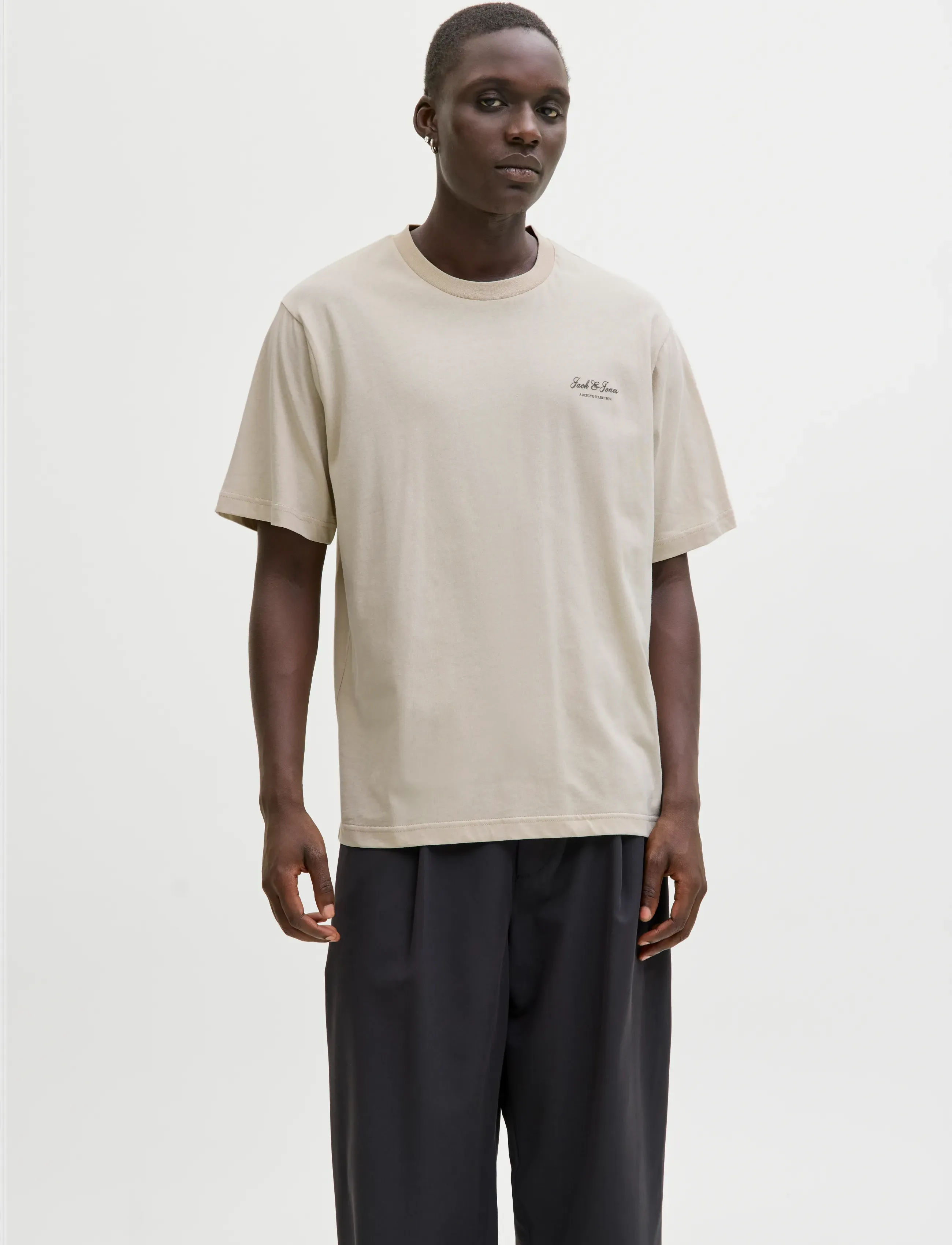 Jack & Jones JJEARCHIVE GRAPHIC TEE SS O-NECK NOOS - Looks for less - MOONBEAM / beige