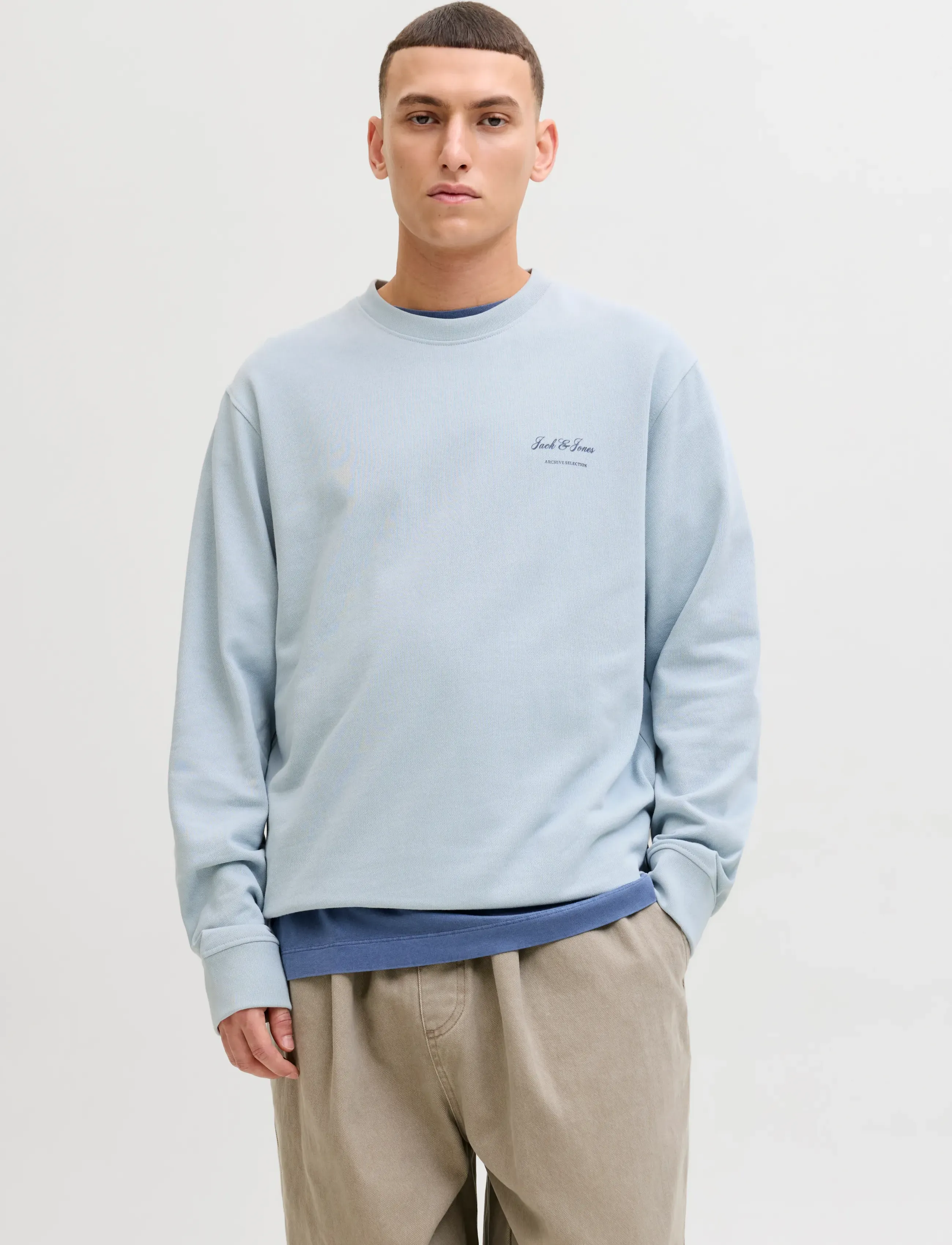 Jack & Jones JJEARCHIVE GRAPHIC SWEAT CREW NECK NOOS - Sweatshirts - CELESTIAL BLUE / blue