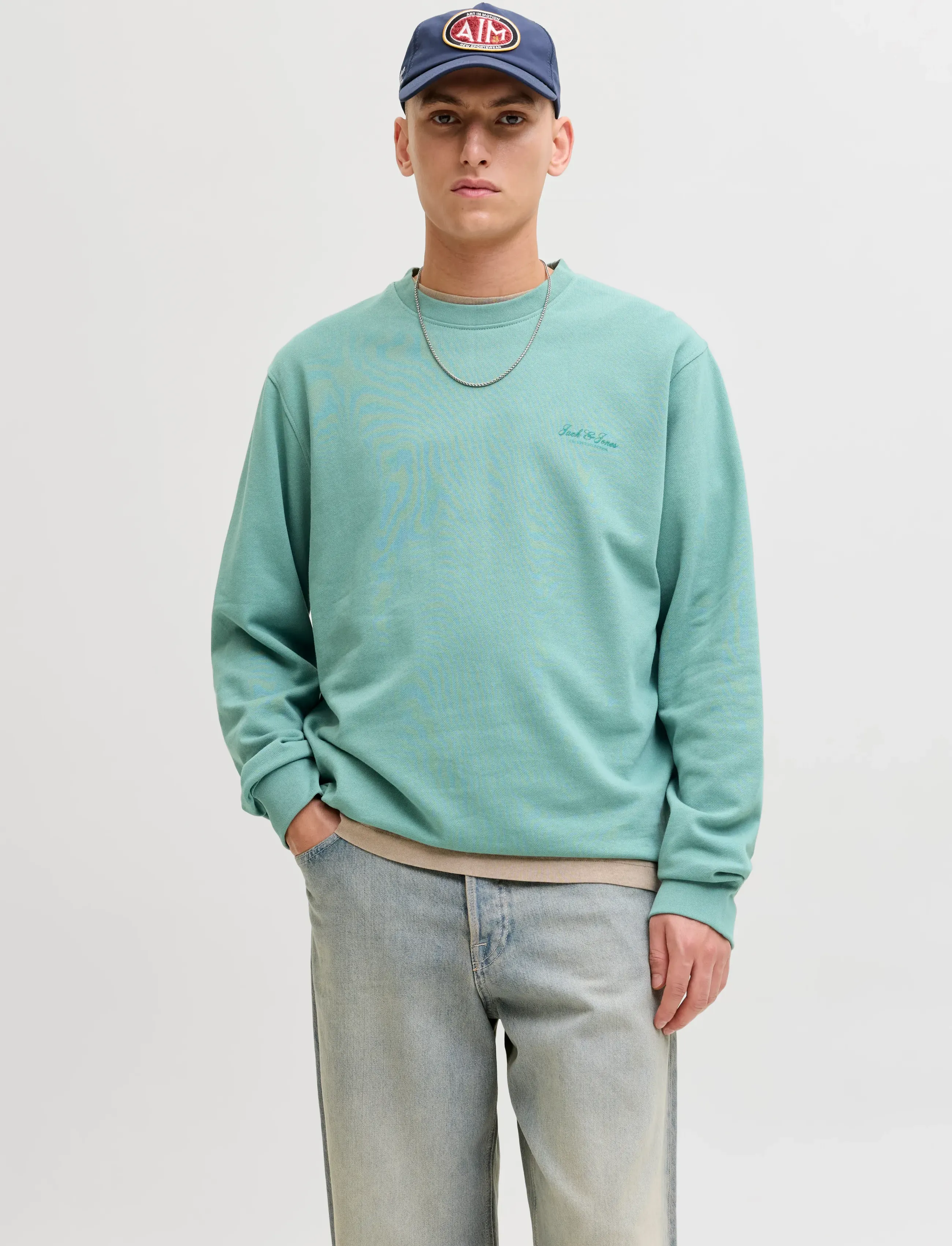 Jack & Jones JJEARCHIVE GRAPHIC SWEAT CREW NECK NOOS - Sweatshirts - MINERAL BLUE / blue