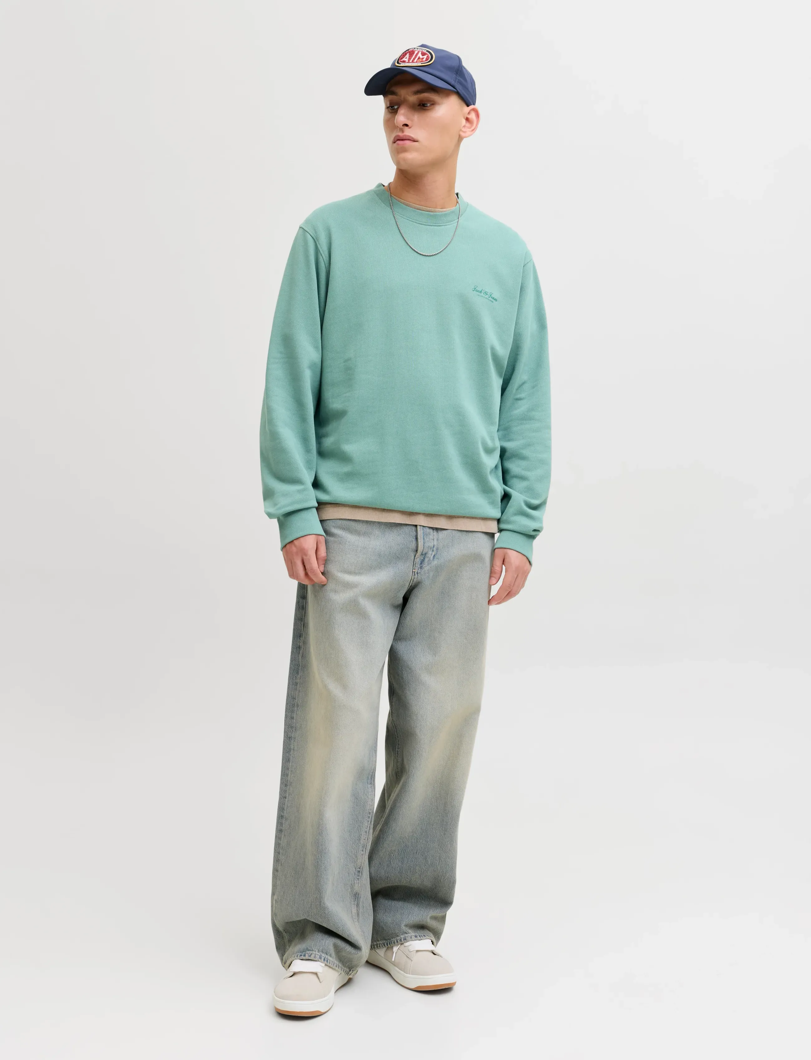 Jack & Jones - JJEARCHIVE GRAPHIC SWEAT CREW NECK NOOS - kollektioner - mineral blue - 4