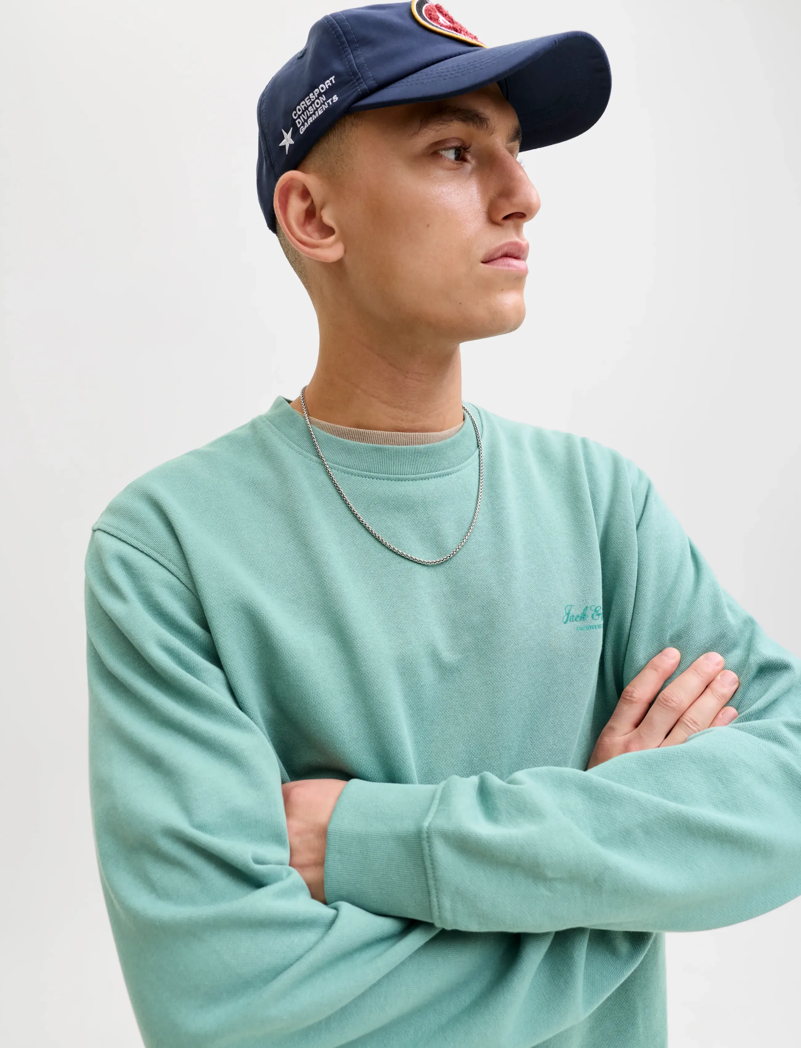 Jack & Jones - JJEARCHIVE GRAPHIC SWEAT CREW NECK NOOS - kollektioner - mineral blue - 5