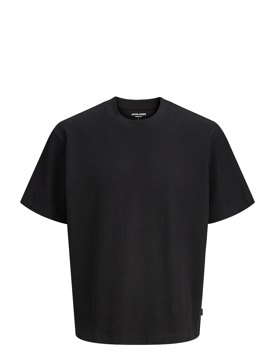 Jack & Jones - JJEHARRISON STRUCTURE TEE SS O-NECK SN - kortærmede t-shirts - black - 1