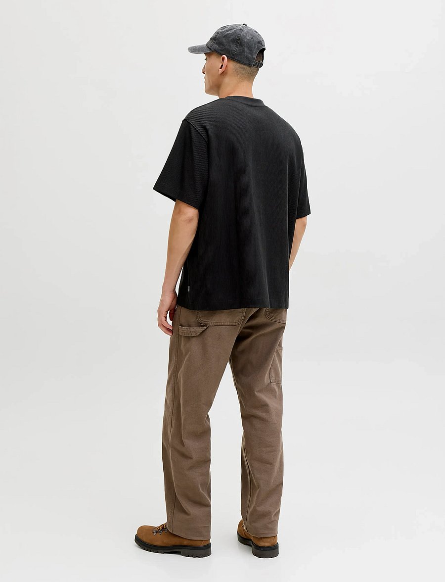 Jack & Jones - JJEHARRISON STRUCTURE TEE SS O-NECK SN - kortærmede t-shirts - black - 2