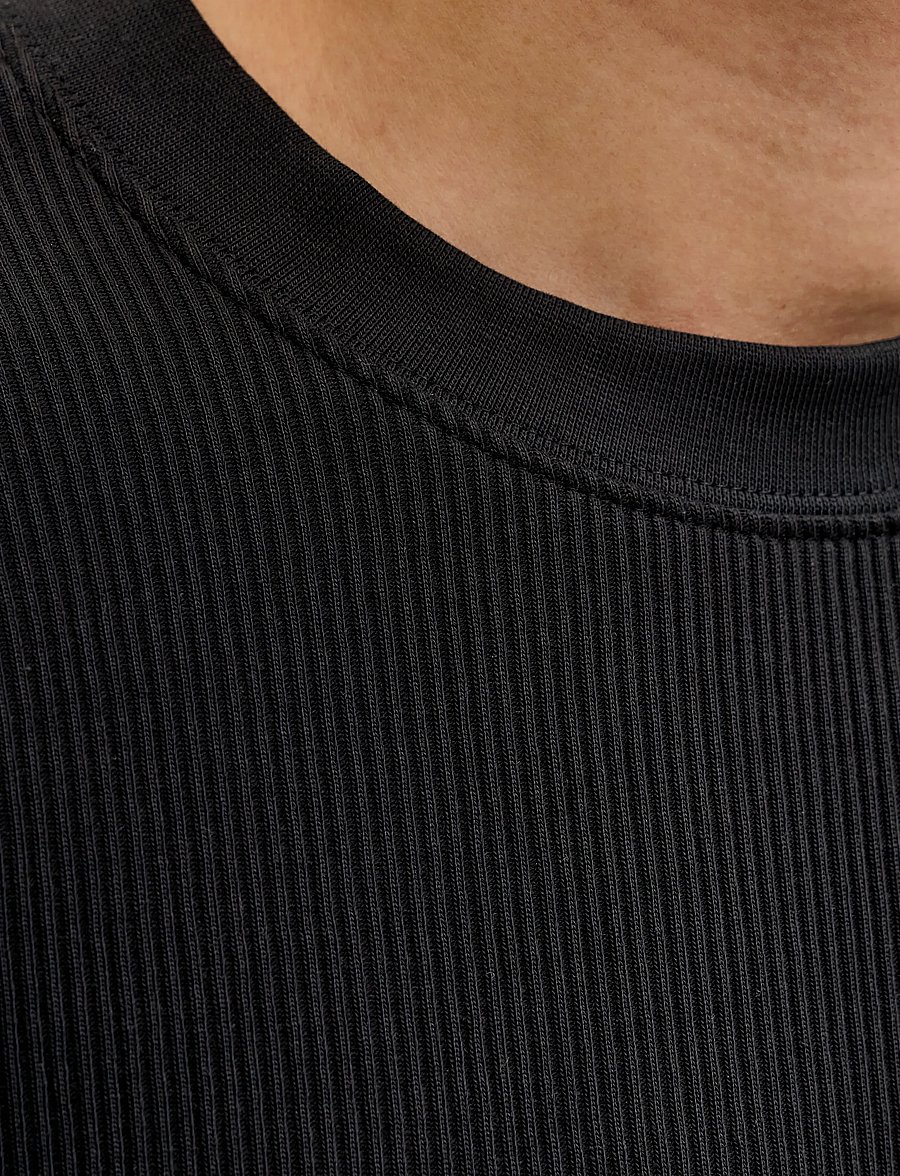 Jack & Jones - JJEHARRISON STRUCTURE TEE SS O-NECK SN - kortærmede t-shirts - black - 4
