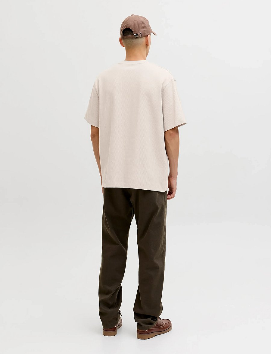 Jack & Jones - JJEHARRISON STRUCTURE TEE SS O-NECK SN - kurzärmelige t-shirts - moonbeam - 2