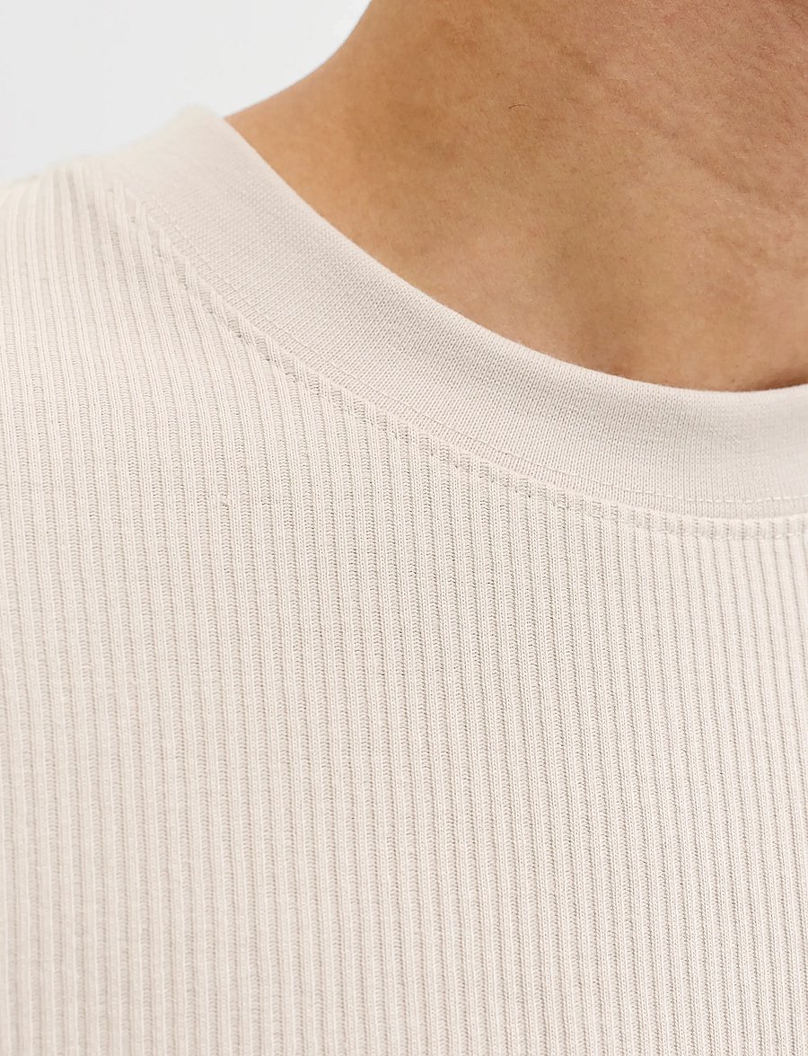 Jack & Jones - JJEHARRISON STRUCTURE TEE SS O-NECK SN - kurzärmelige t-shirts - moonbeam - 4