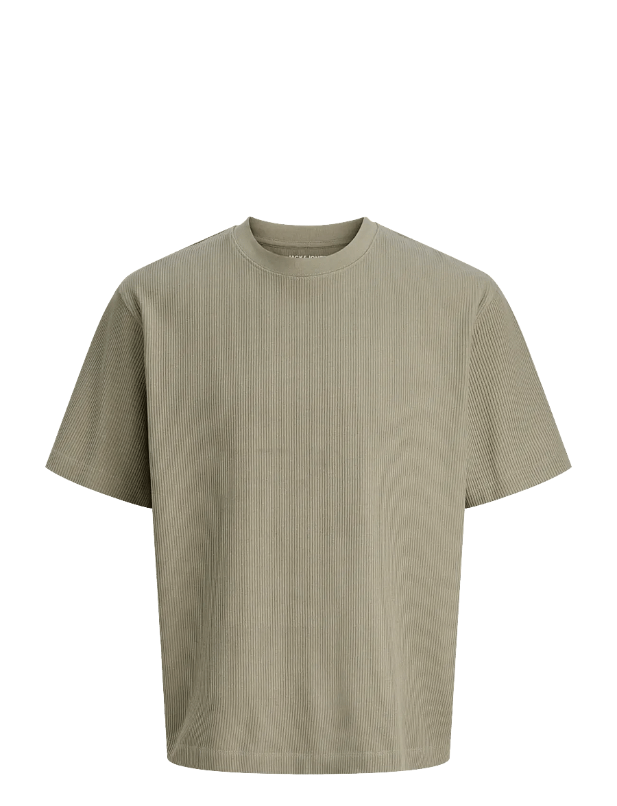 Jack & Jones - JJEHARRISON STRUCTURE TEE SS O-NECK SN - kurzärmelige t-shirts - vetiver - 1