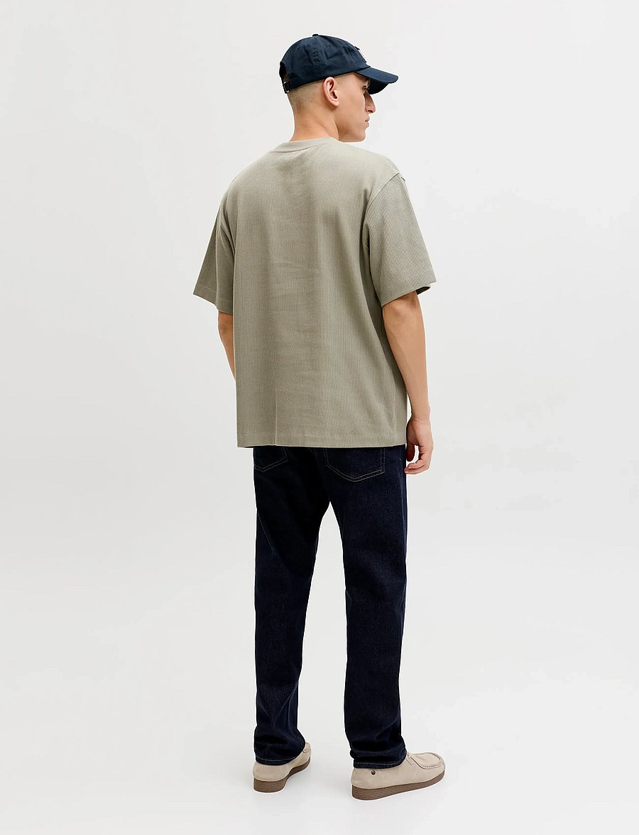 Jack & Jones - JJEHARRISON STRUCTURE TEE SS O-NECK SN - kurzärmelige t-shirts - vetiver - 3