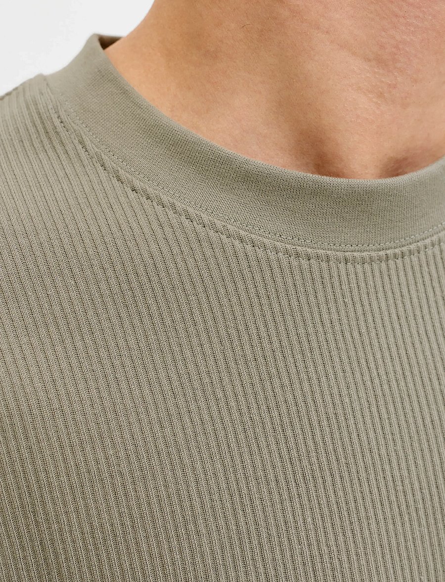 Jack & Jones - JJEHARRISON STRUCTURE TEE SS O-NECK SN - kurzärmelige t-shirts - vetiver - 5