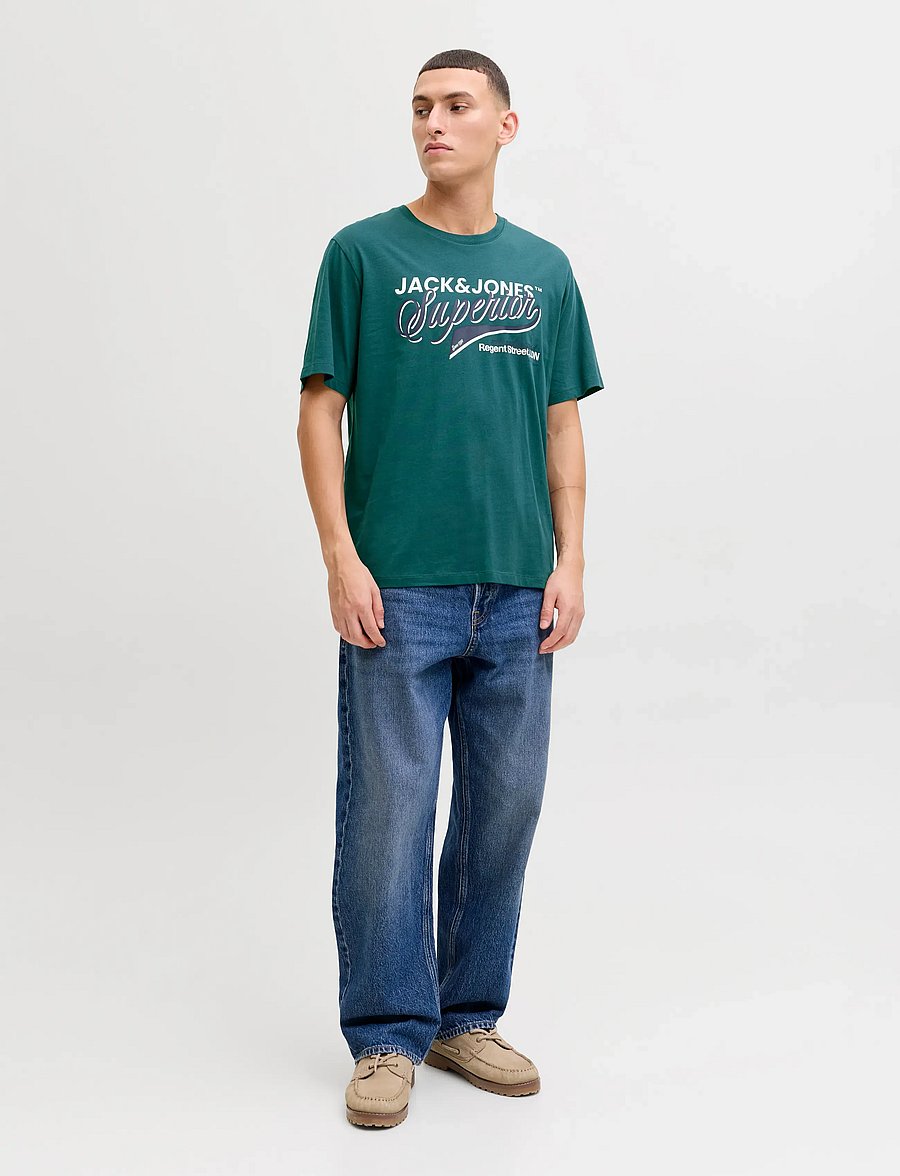 Jack & Jones - JJELOGO TEE SS O-NECK 2 COL SS26 SN - kortærmede t-shirts - atlantic deep - 3