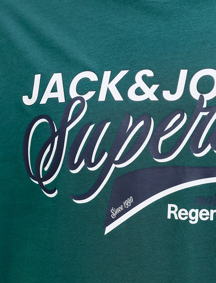 Jack & Jones - JJELOGO TEE SS O-NECK 2 COL SS26 SN - kortærmede t-shirts - atlantic deep - 4