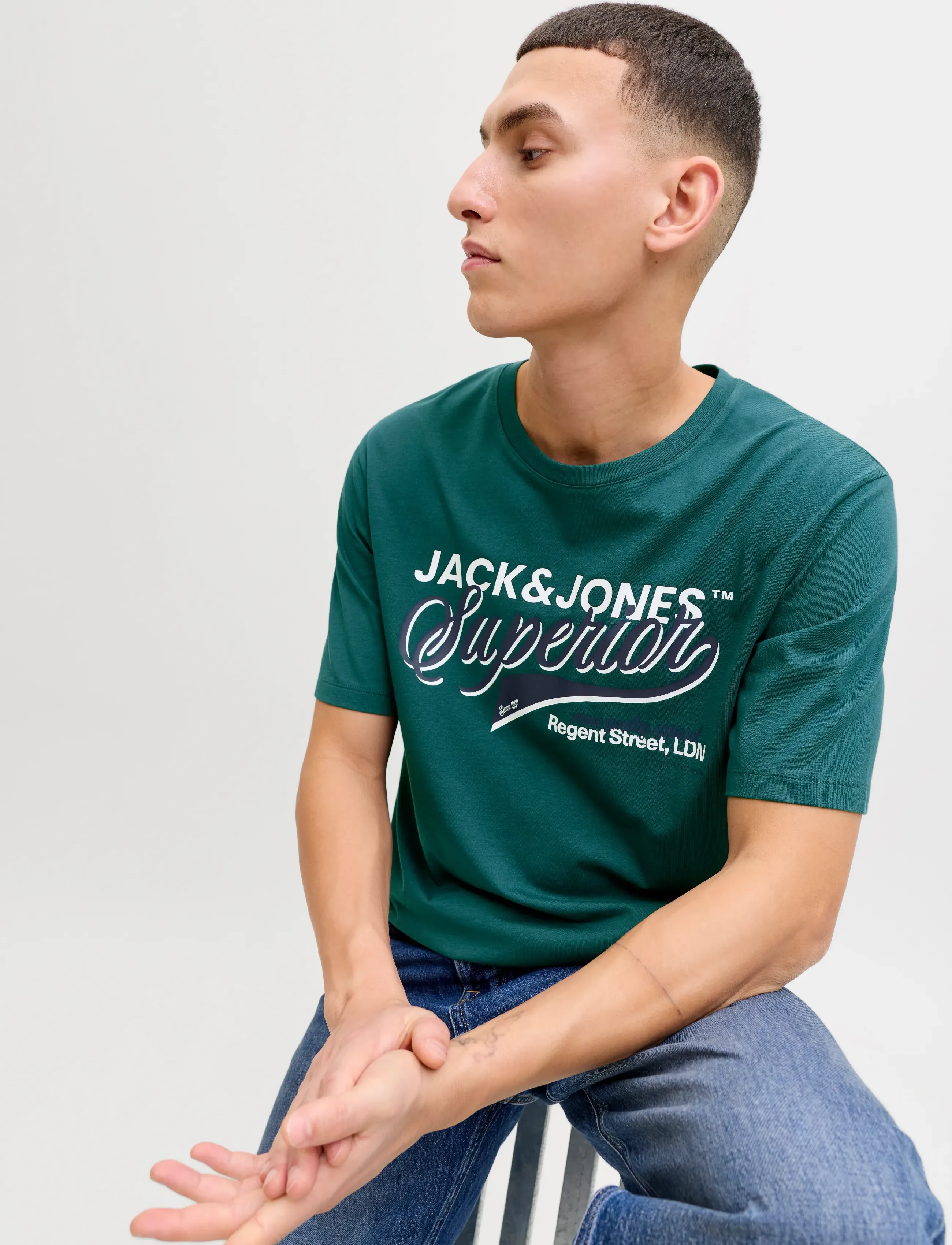Jack & Jones - JJELOGO TEE SS O-NECK 2 COL SS26 SN - kortærmede t-shirts - atlantic deep - 5