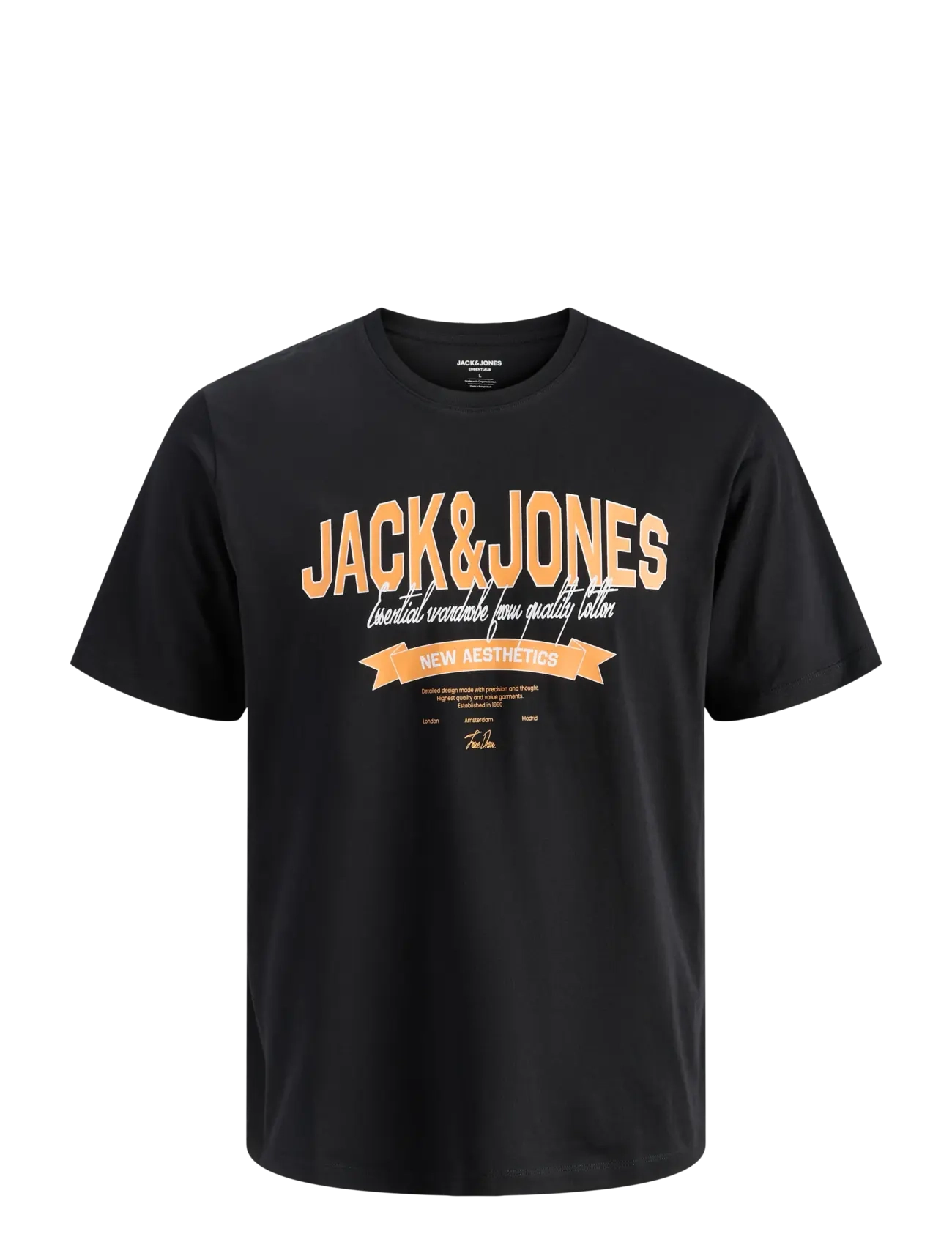 Jack & Jones JJELOGO TEE SS O-NECK 2 COL SS26 SN - Riided - BLACK / black