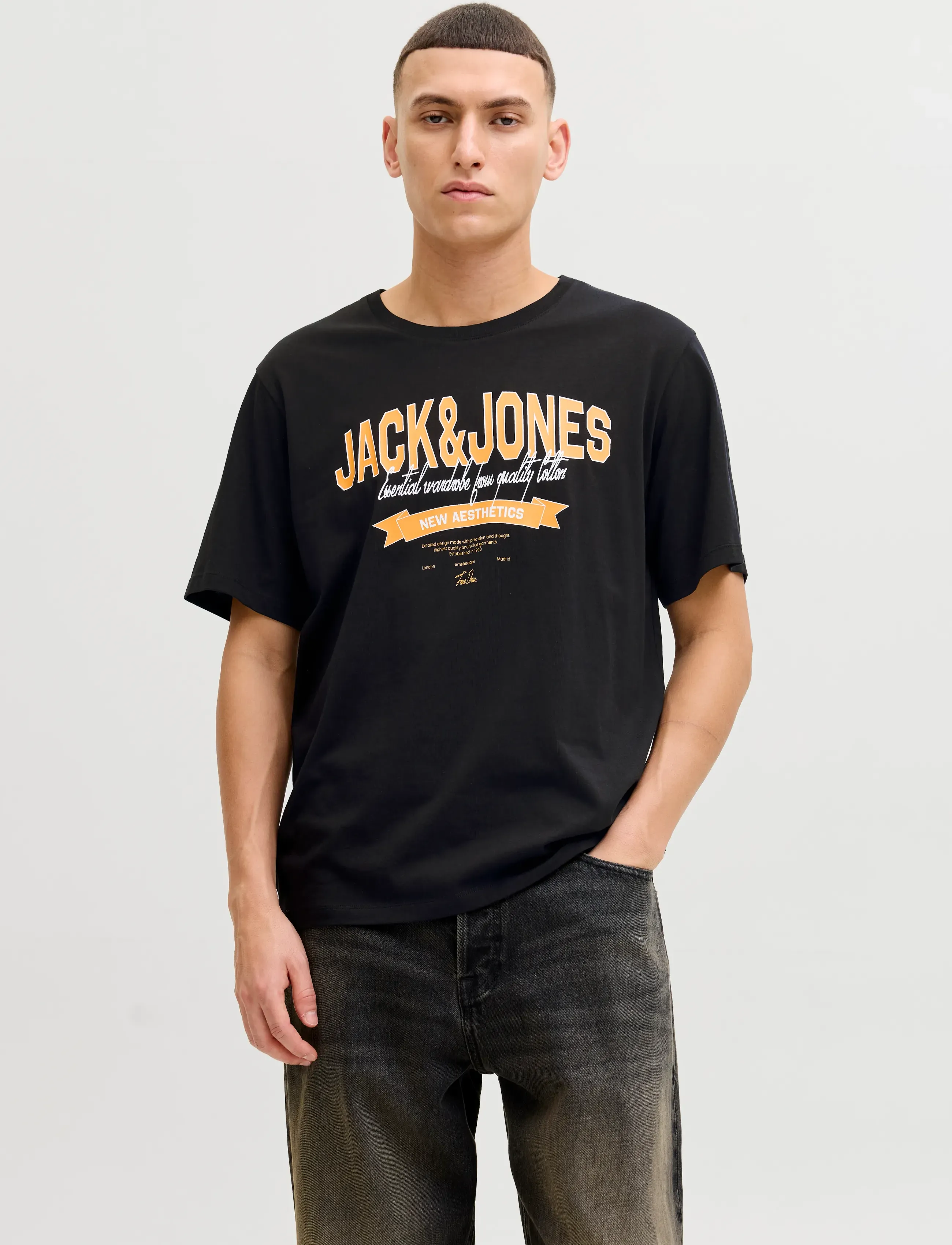 Jack & Jones JJELOGO TEE SS O-NECK 2 COL SS26 SN - T-särgid - BLACK / black