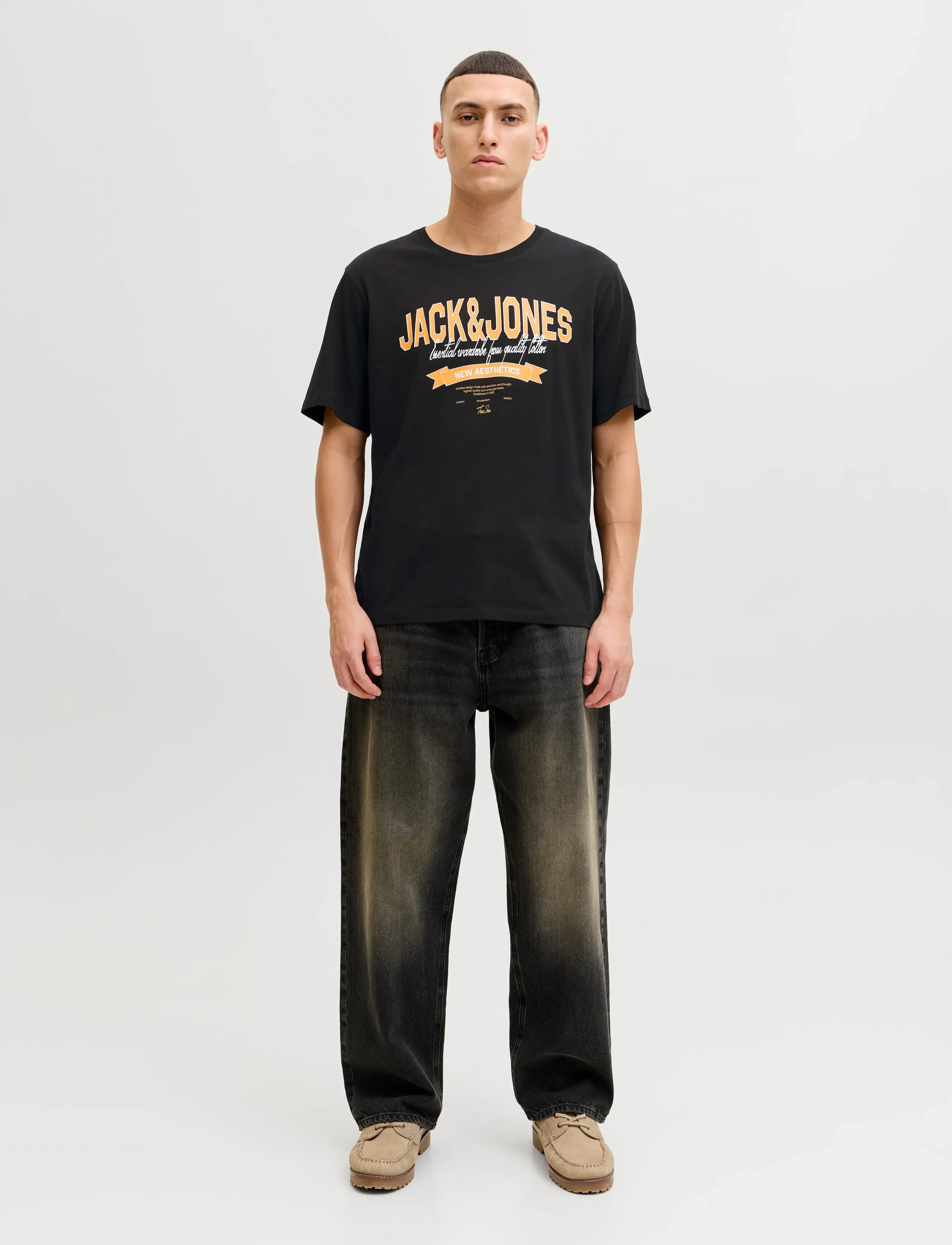 Jack & Jones - JJELOGO TEE SS O-NECK 2 COL SS26 SN - kortærmede t-shirts - black - 3