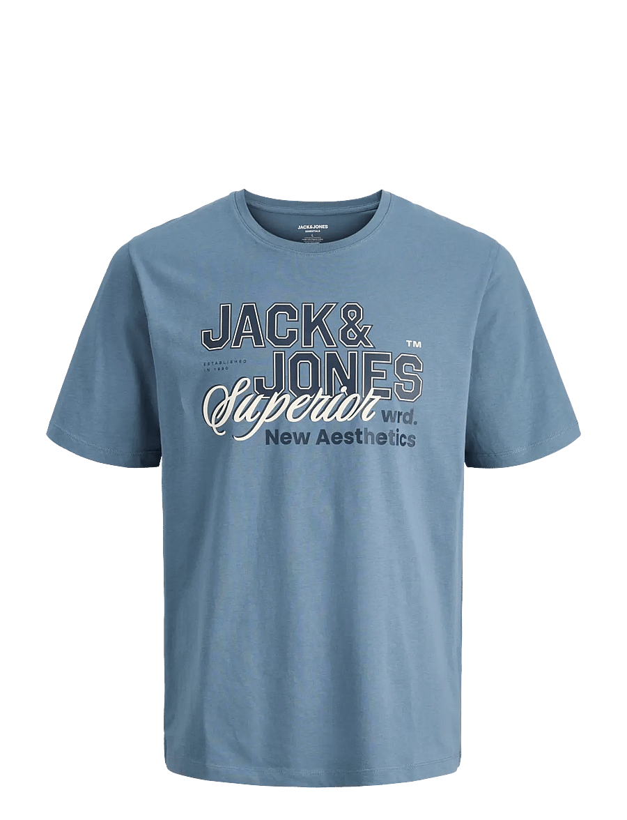 Jack & Jones - JJELOGO TEE SS O-NECK 2 COL SS26 SN - kortærmede t-shirts - blue mirage - 1