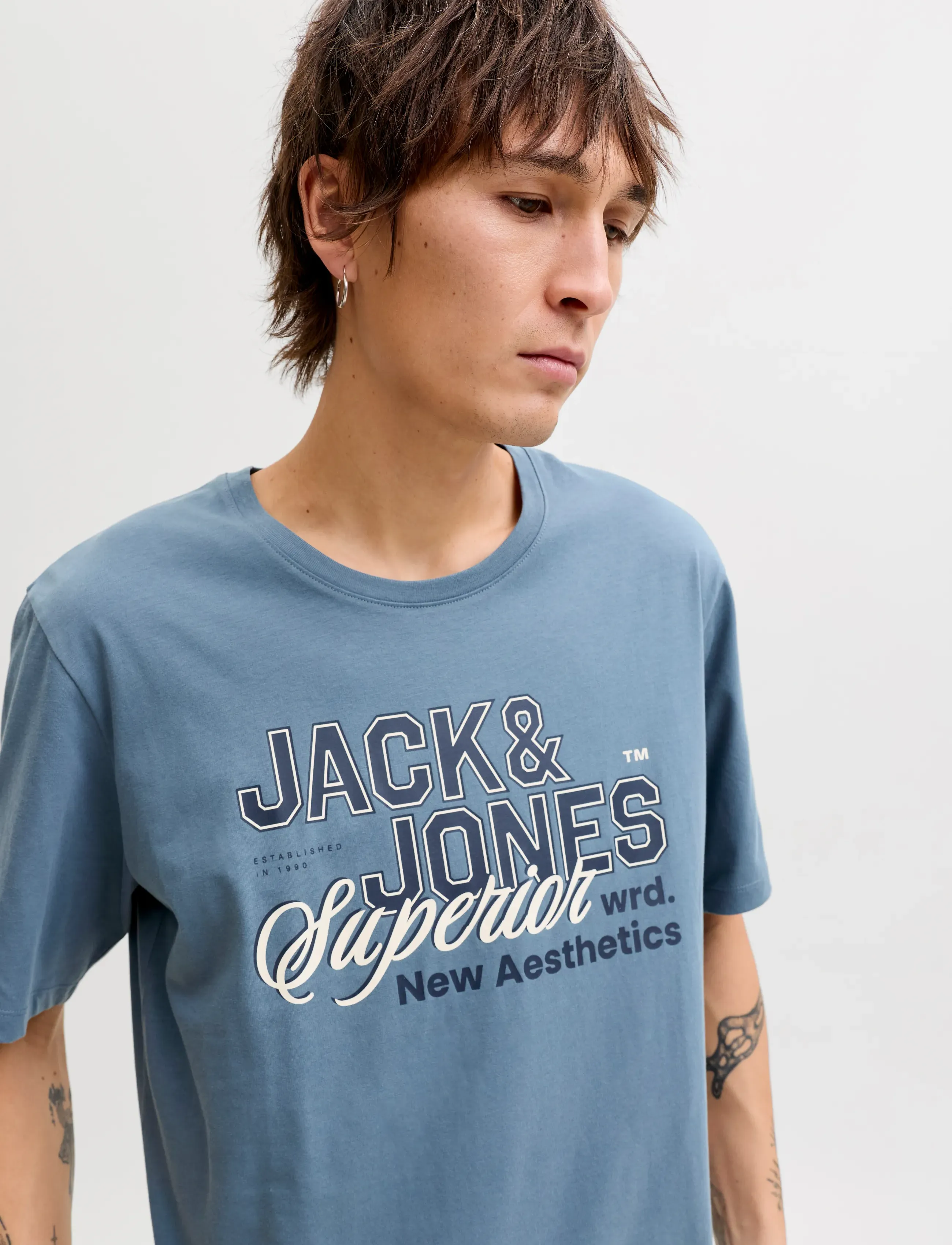 Jack & Jones - JJELOGO TEE SS O-NECK 2 COL SS26 SN - kortærmede t-shirts - blue mirage - 5