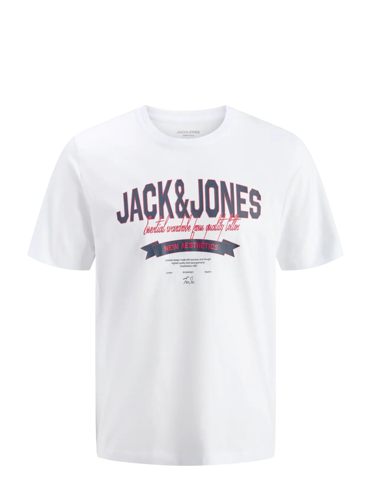 Jack & Jones - JJELOGO TEE SS O-NECK 2 COL SS26 SN - kortærmede t-shirts - bright white - 1