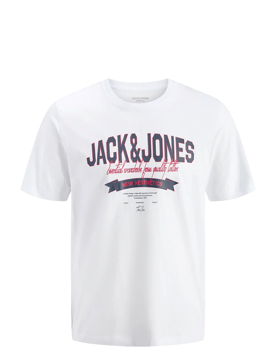 Jack & Jones - JJELOGO TEE SS O-NECK 2 COL SS26 SN - kortærmede t-shirts - bright white - 1