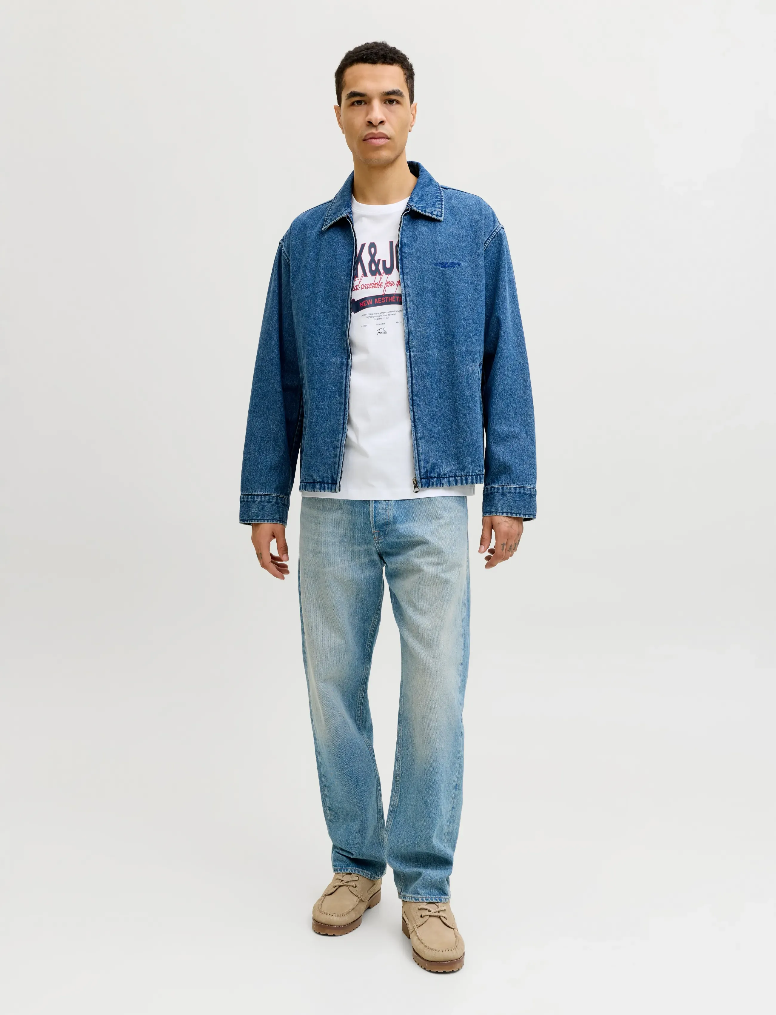 Jack & Jones - JJELOGO TEE SS O-NECK 2 COL SS26 SN - kortærmede t-shirts - bright white - 3
