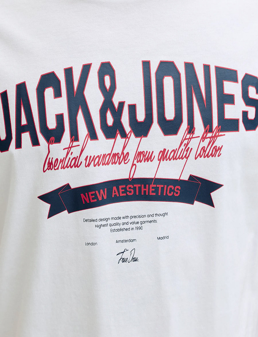 Jack & Jones - JJELOGO TEE SS O-NECK 2 COL SS26 SN - kortærmede t-shirts - bright white - 4